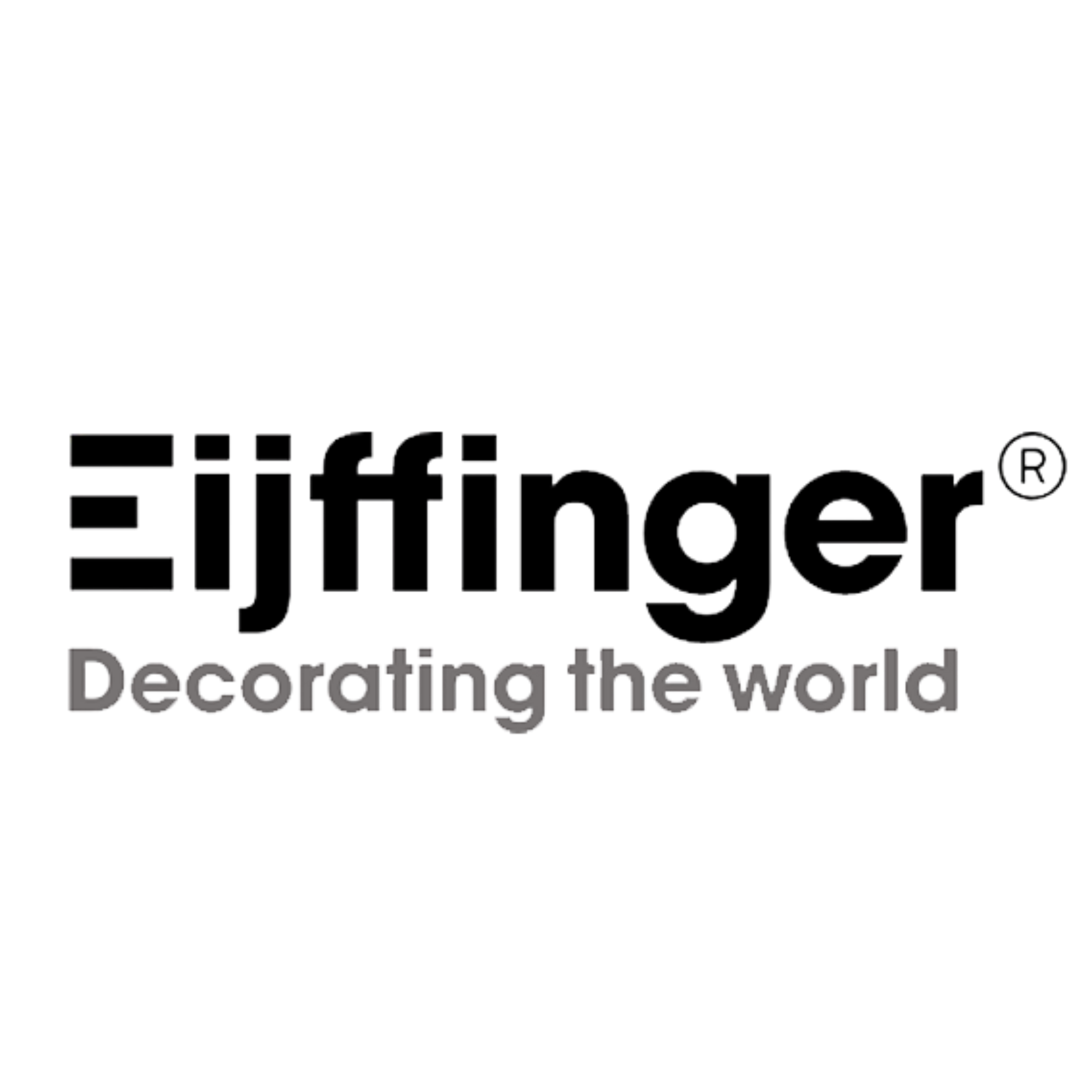 Logo des Unternehmens 'Decorative World' in Grau mit hervorgehobener Schrift.