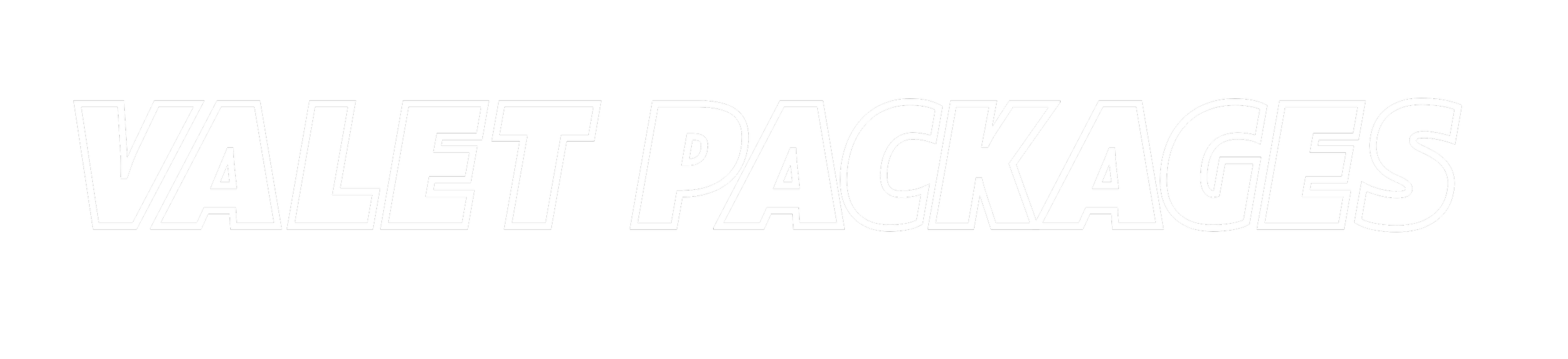 Text reading 'Vallet Packages' with a black background.