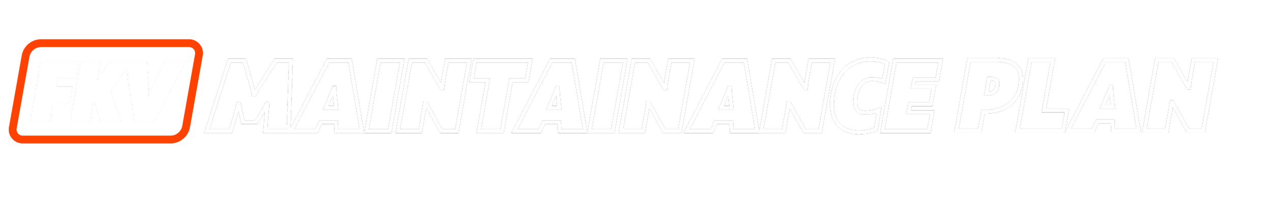 FOV maintenance plan logo with black background, orange outline around "FOV" and bold white text