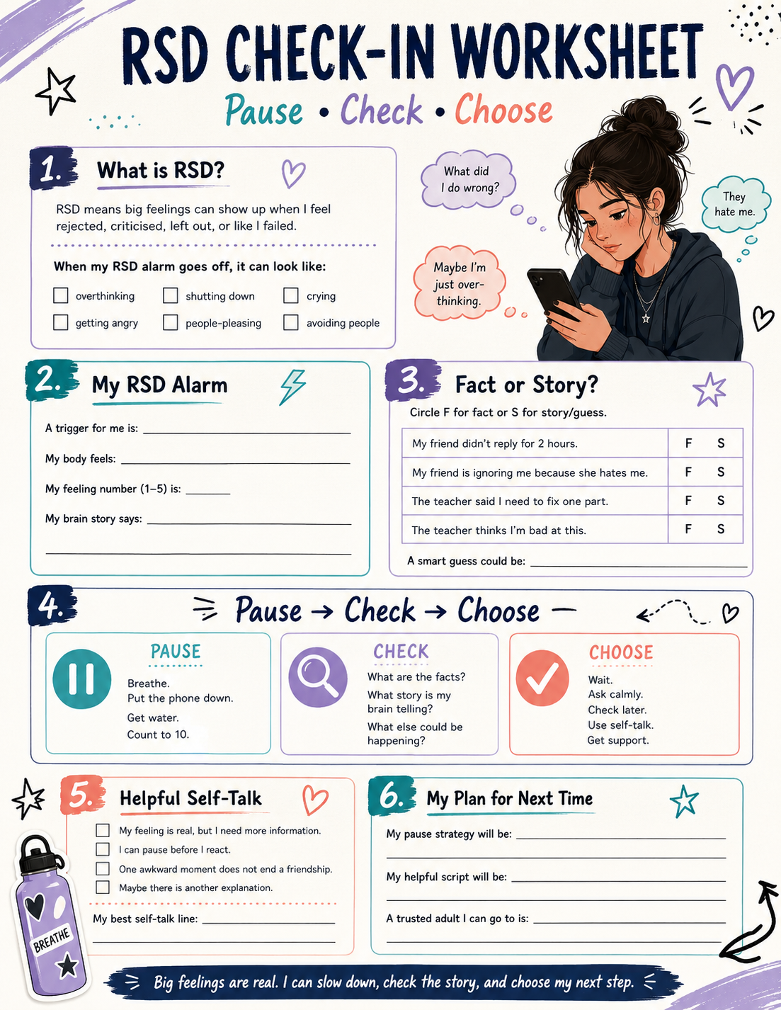Rejection Sensitivity Dysphoria Worksheet