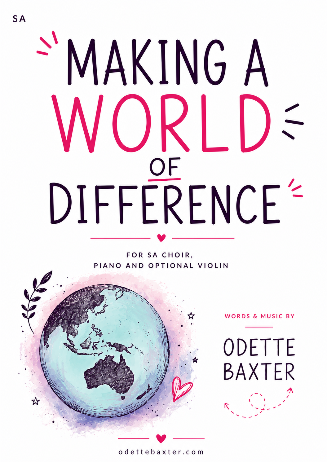 Making a World of Difference SA choir + piano (opt. violin)