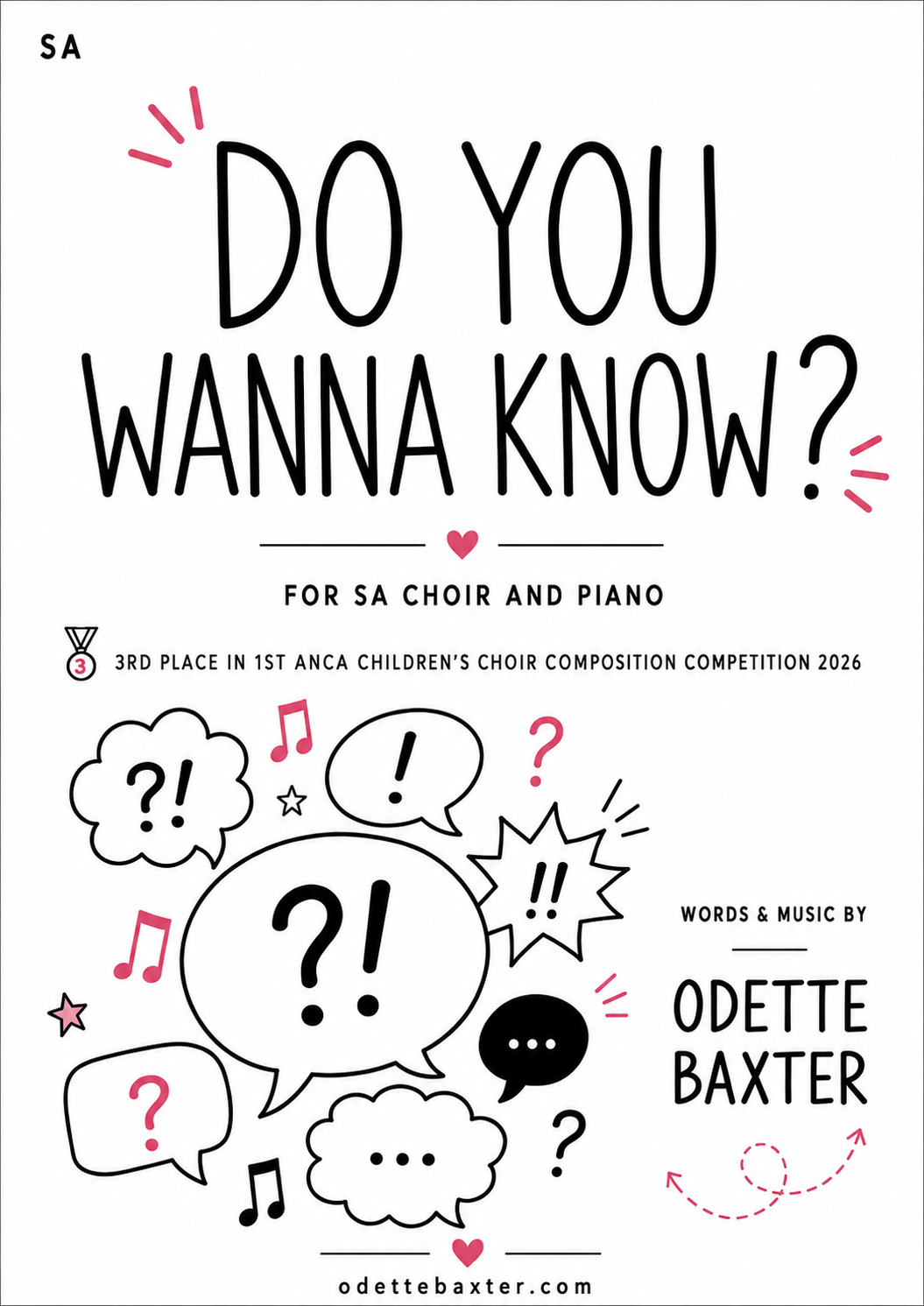 Do You Wanna Know? SA choir + Piano
