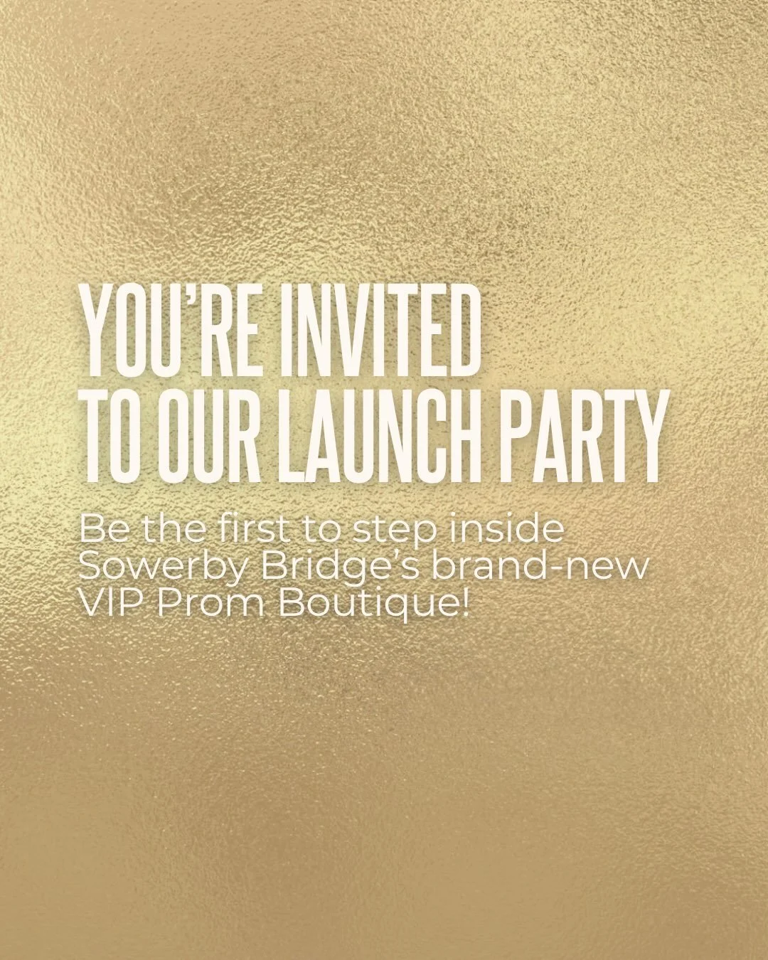 You&rsquo;re invited to our launch party! We are SO close to opening now. Join us on Friday 25th September 6-8pm to celebrate with us 💫

You&rsquo;ll get a first look at our brand new boutique and all our incredible new 2027 dresses, preloved and hi