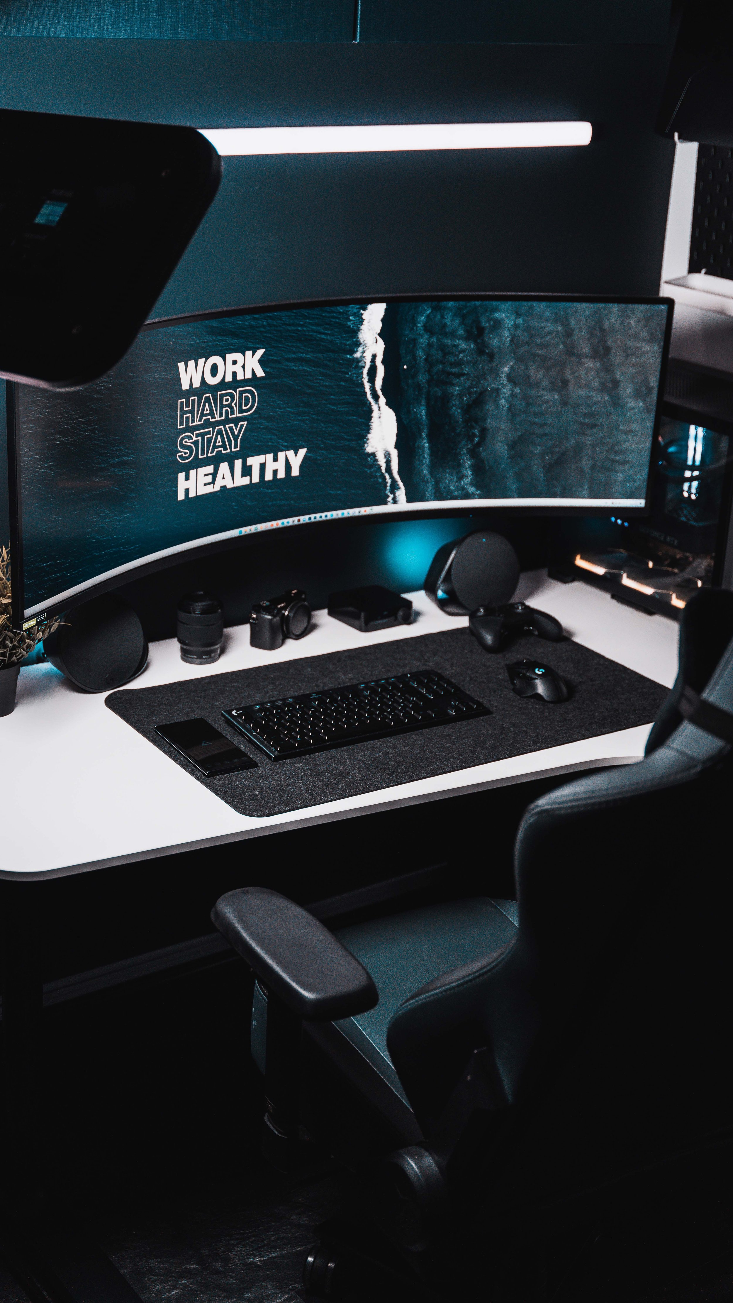 Vertical Shot of Desk Setup