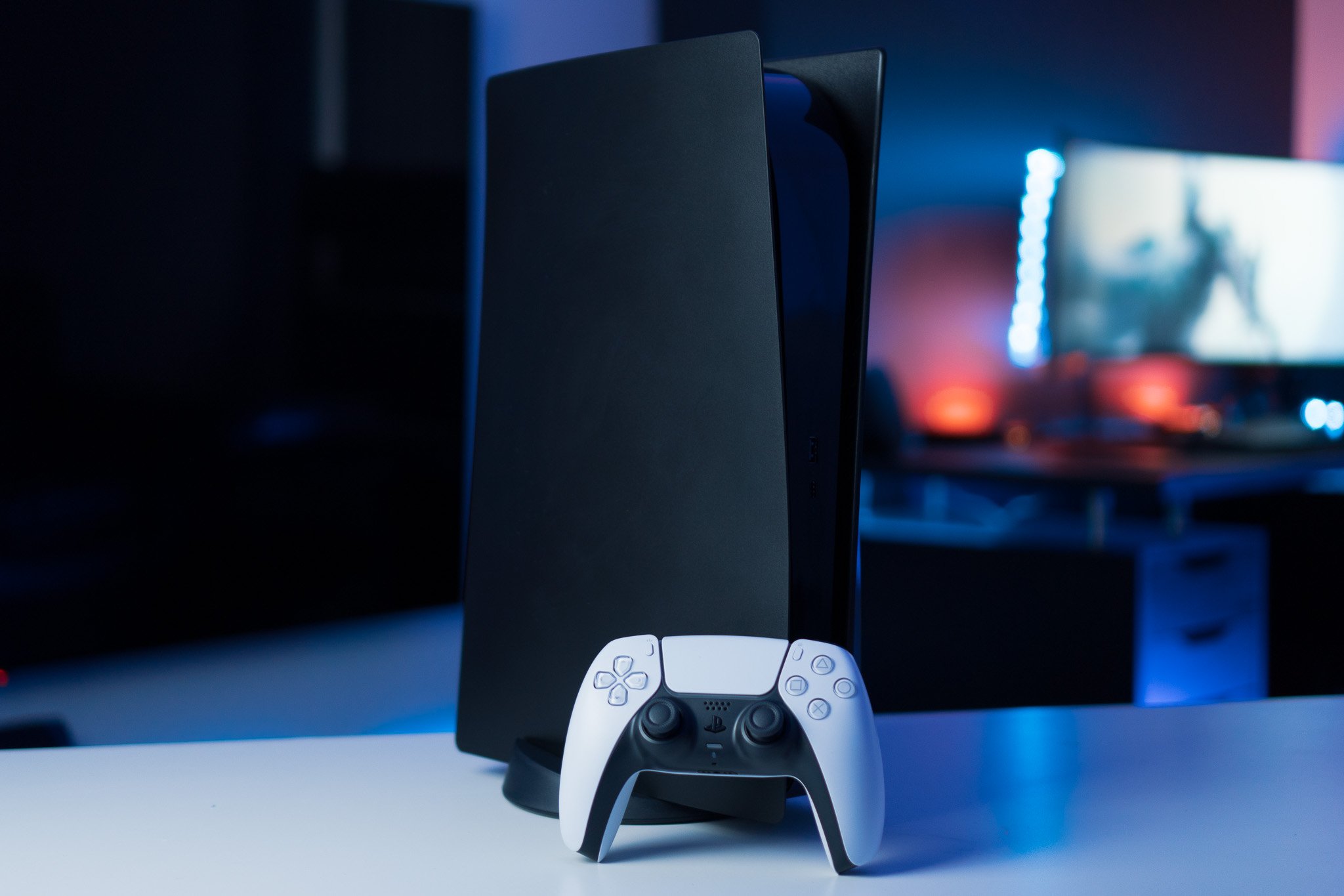 Black Playstation 5 with Controller 