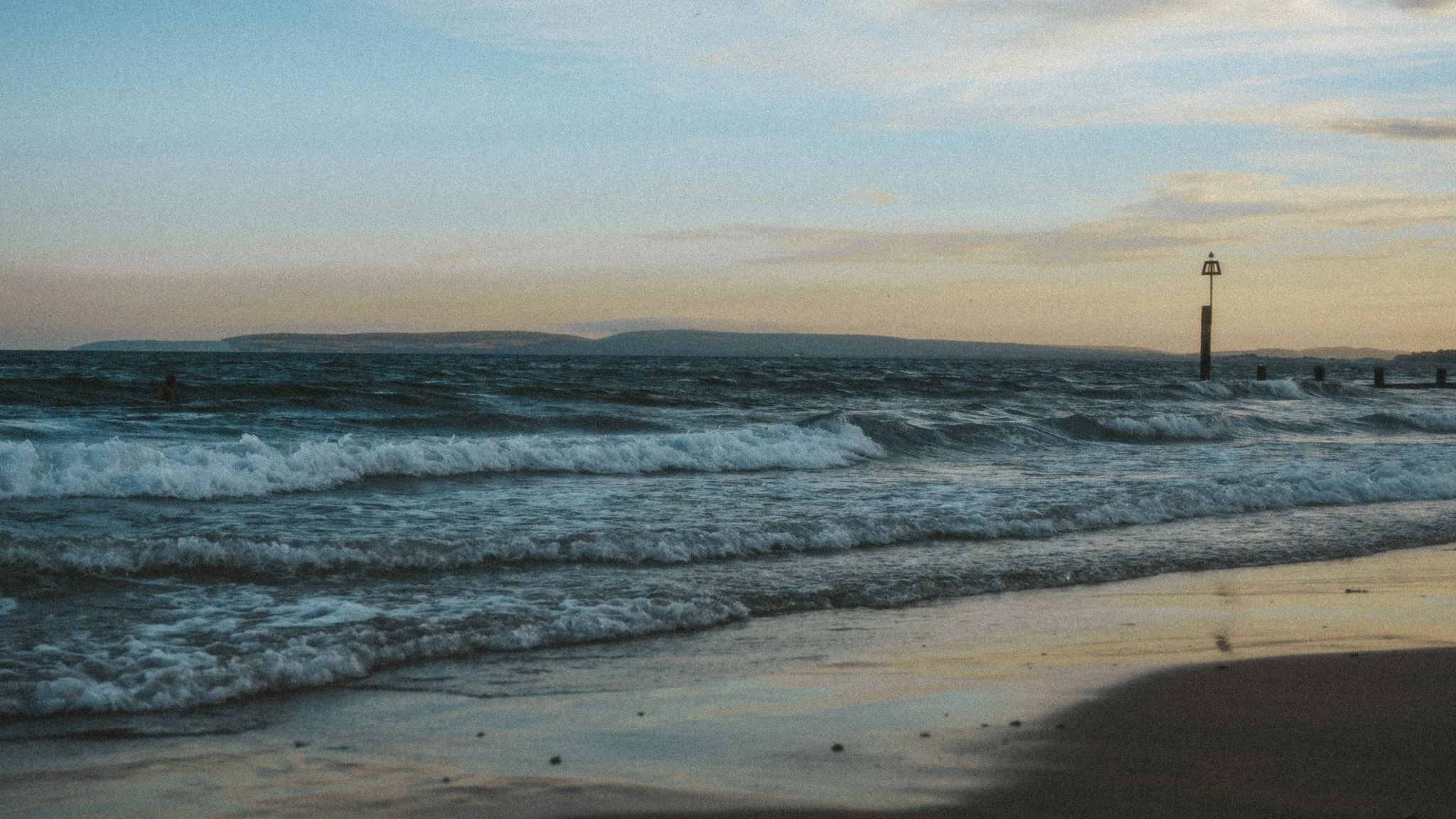 Beautiful coastline of Bournemouth beach