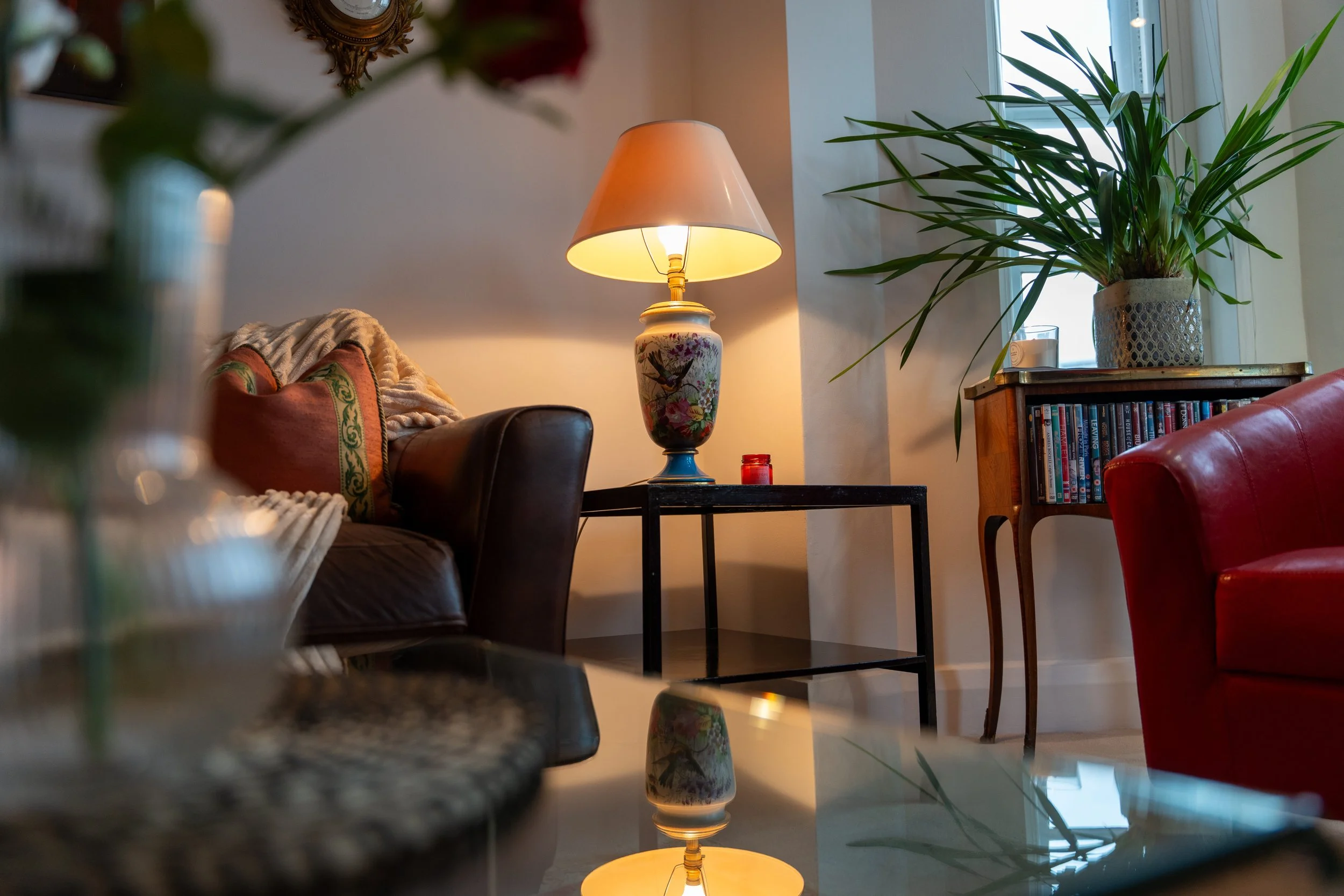 Warm lighting in living space