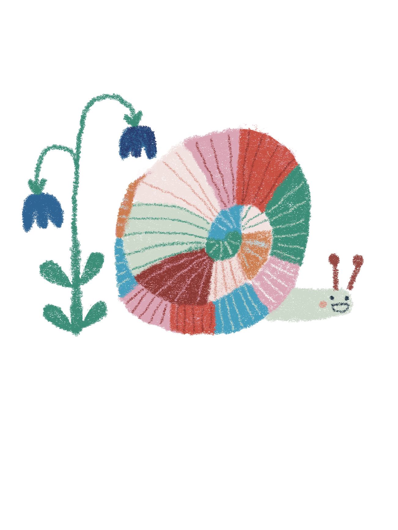 Hand drawn snail by Kate Jenkins illustrator