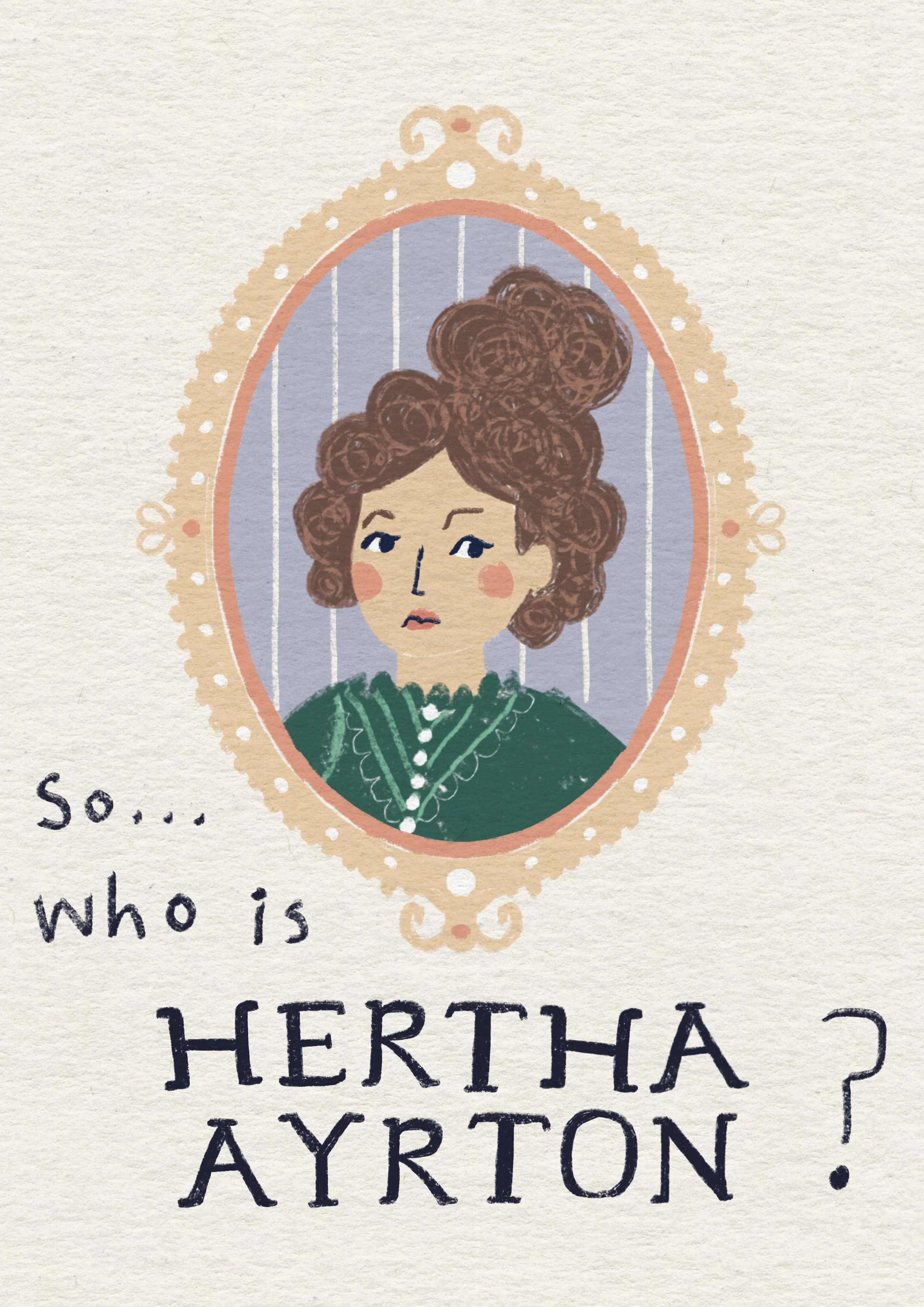 Hertha Ayrton illustration by Kate Jenkins aka Sticky Tape Kate