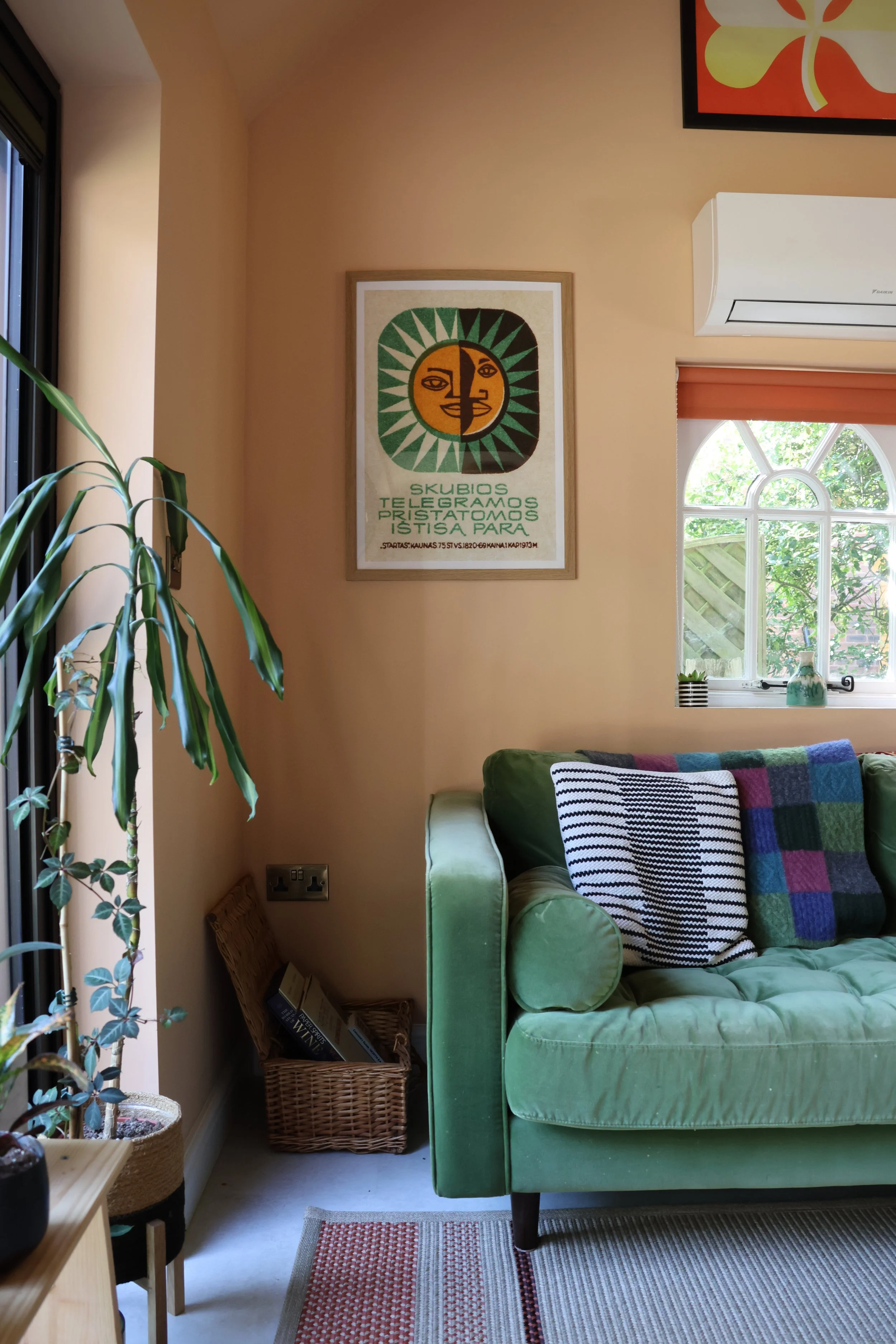 Print, plant and sofa in Cedarwood Therapy room, Leeds