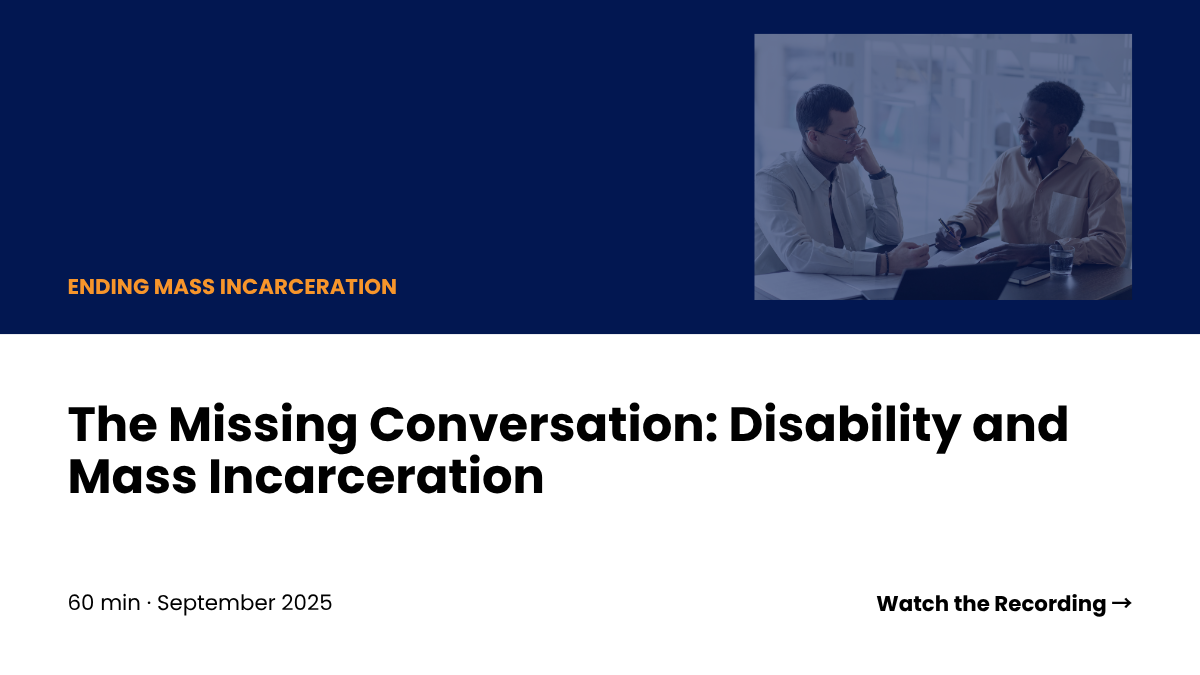 The Missing Conversation: Disability and Mass Incarceration