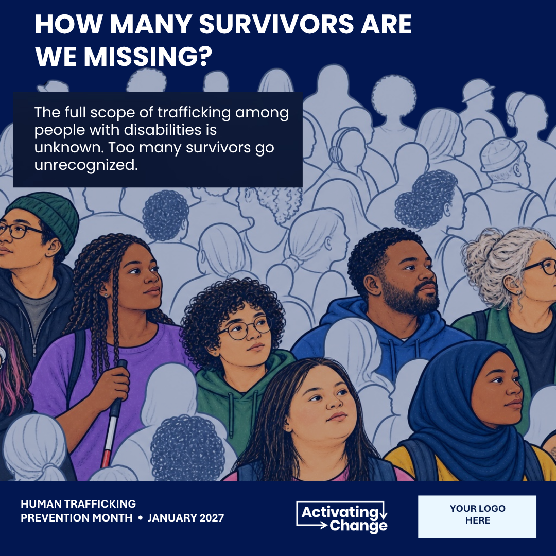Navy graphic showing a diverse crowd, with some people in color and others outlined, representing survivors who go unrecognized.