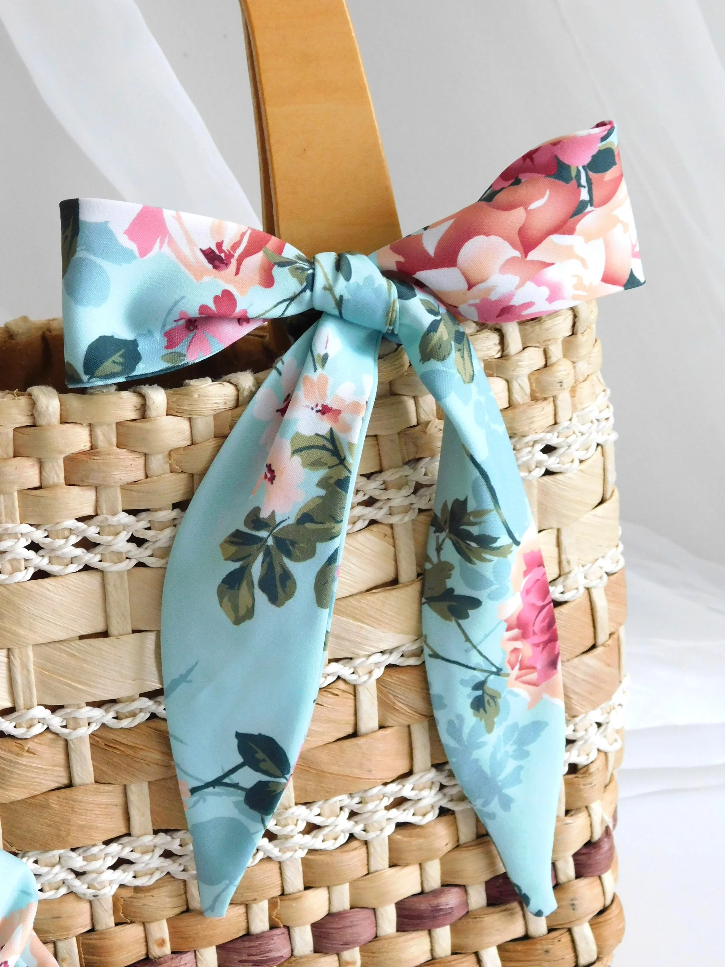 5 Mint Green Pink Blush Florals Scrunchie & Tie Hair Accessories.JPG