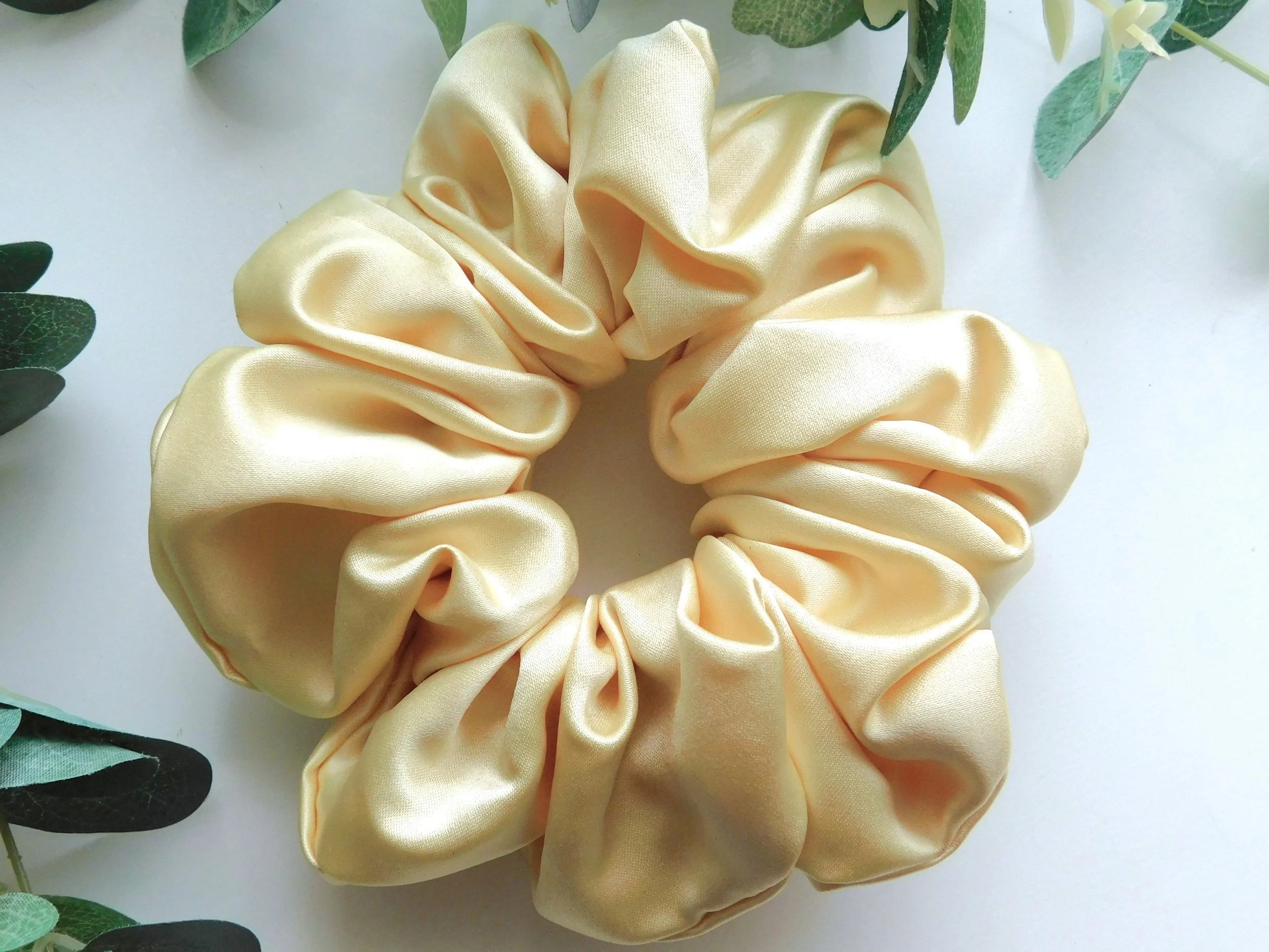 Butter Yellow Duchess Satin Plush Scrunchie