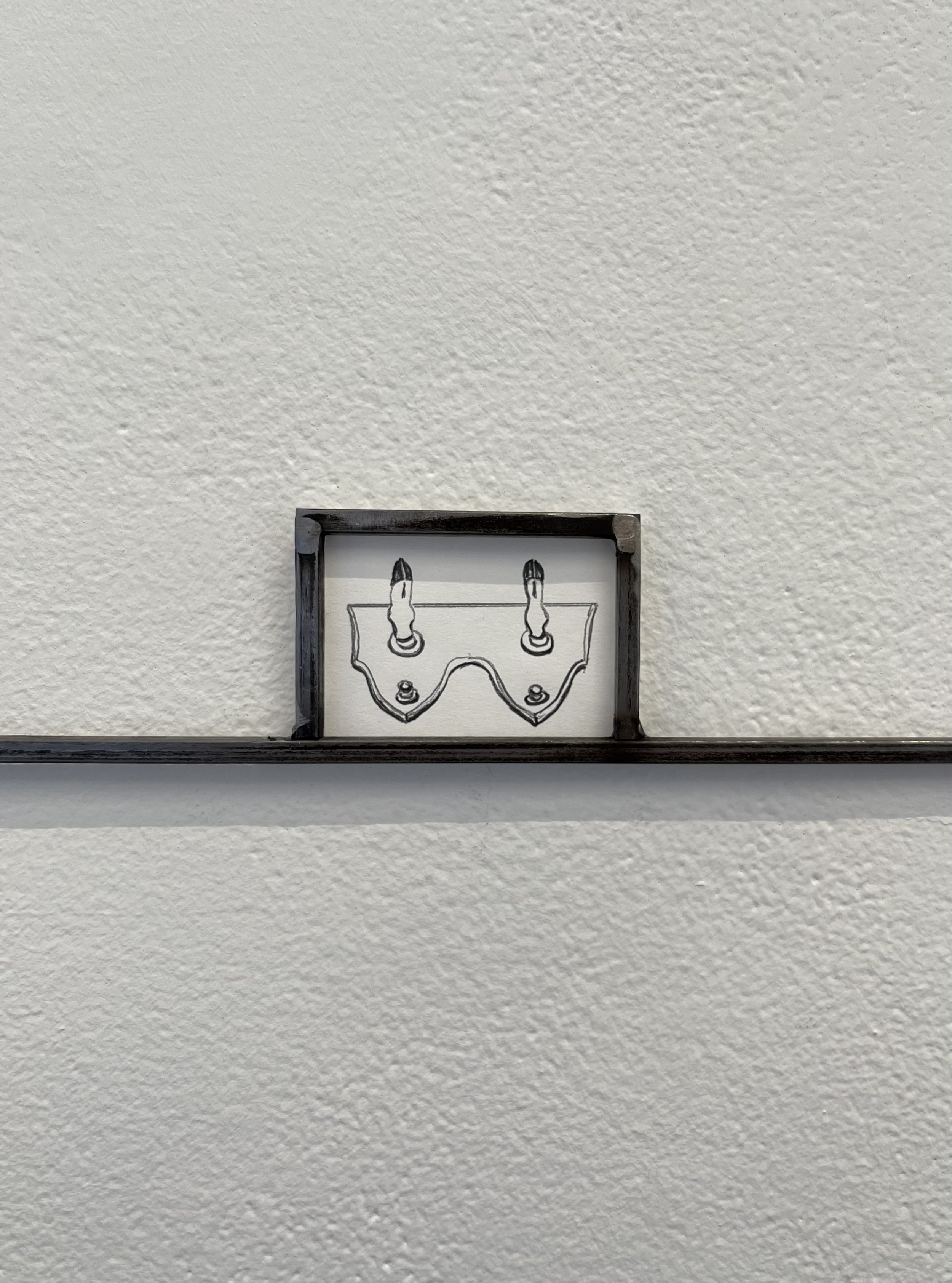 Nice Rack (details), 2026. Steel and graphite on paper ― 24 x 3 in