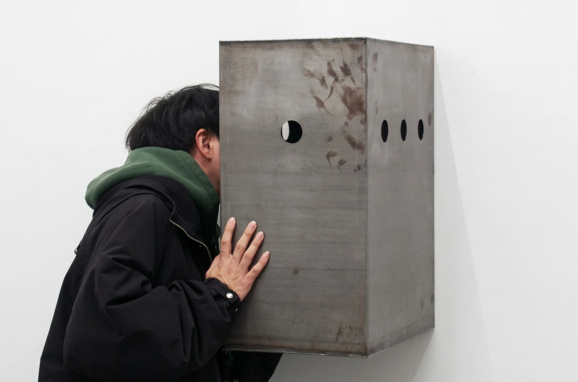 Honest Holes, 2025 (details). Steel ― 18 × 12 × 24 in​