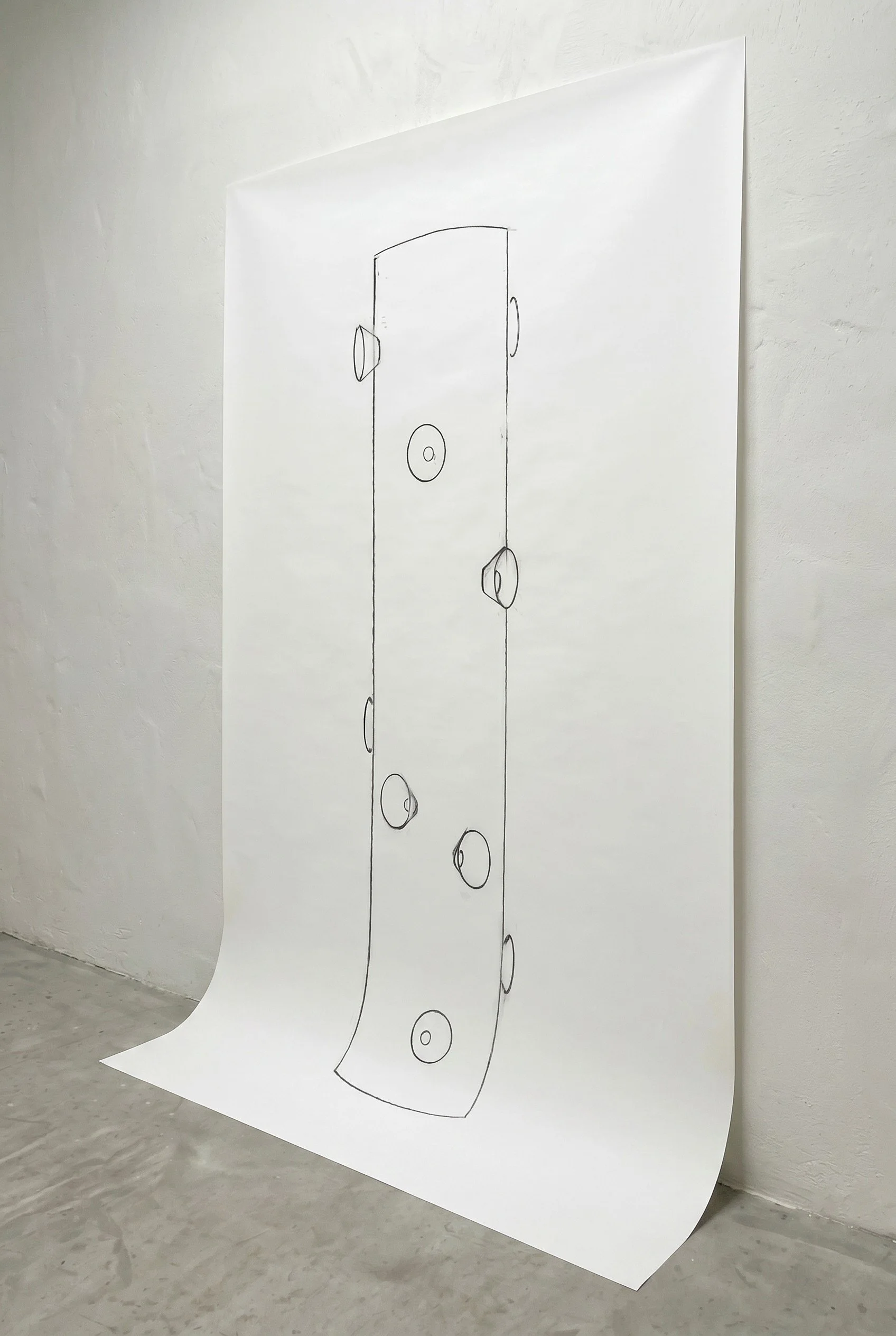 Tower II, 2025. Graphite on paper ― 72 x 48 in