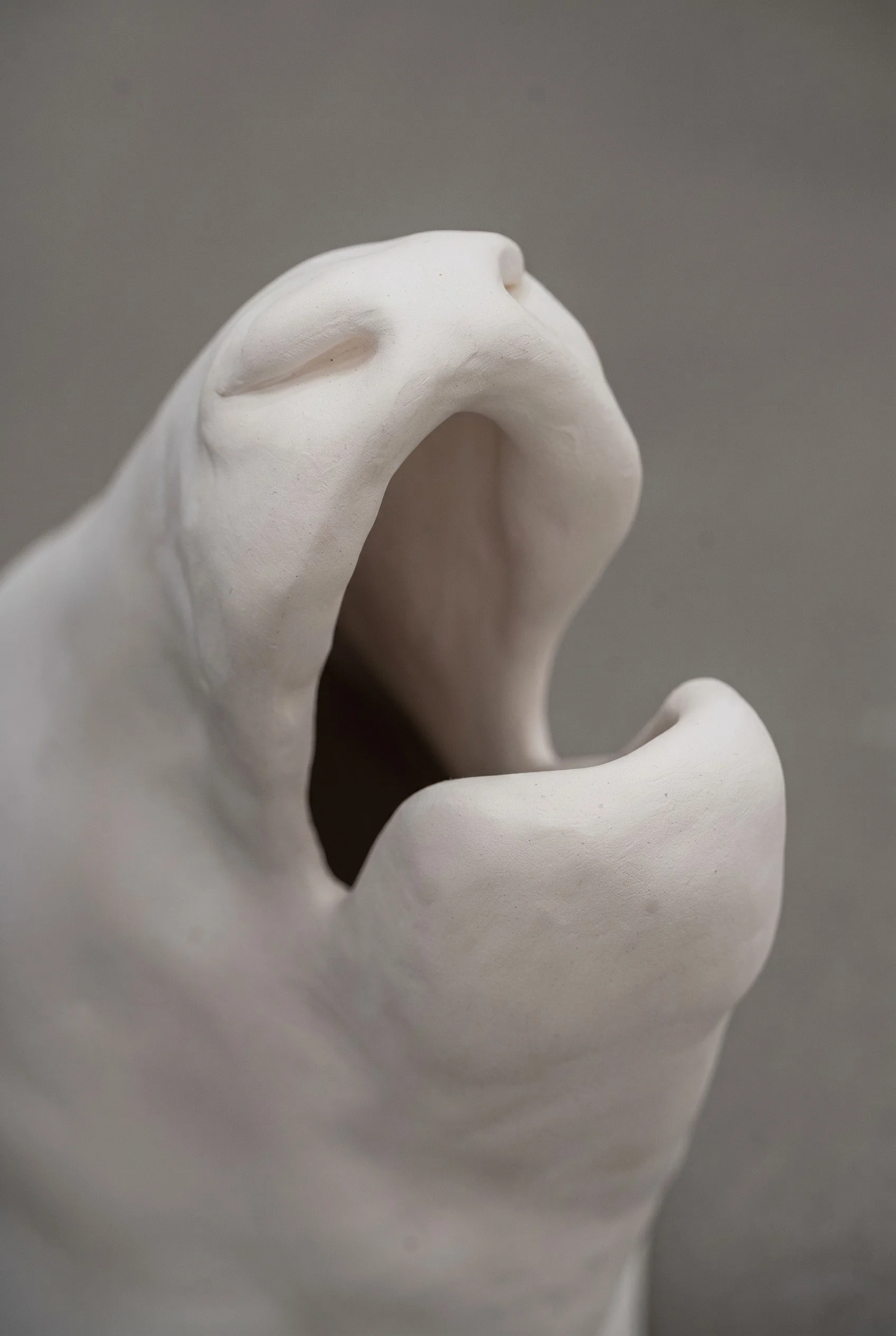 Dear Deer (details), 2026. Porcelain and steel ― 40 × 36 × 36 in