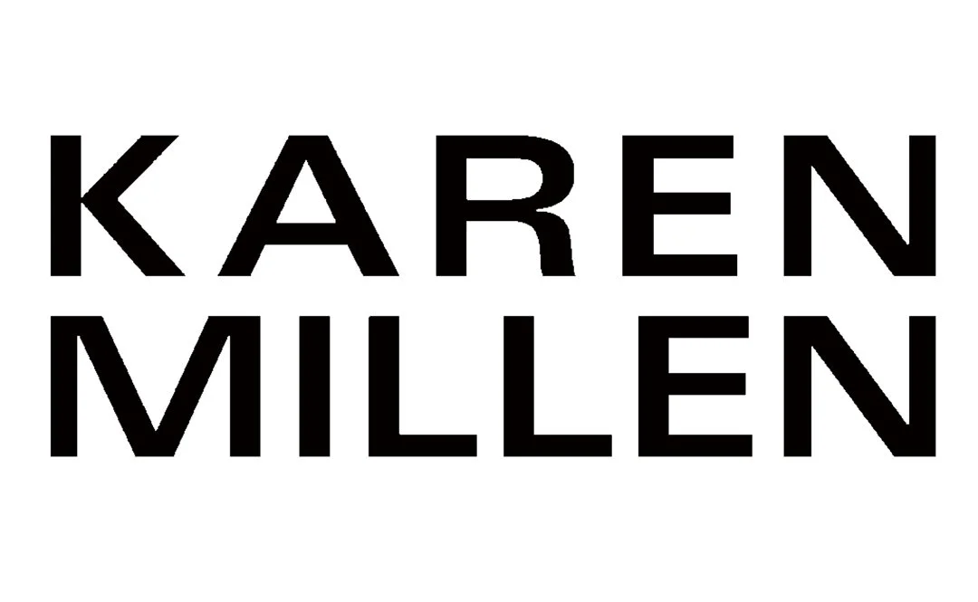 Bold black text displaying the name 'KAREN MILLEN' on a white background.