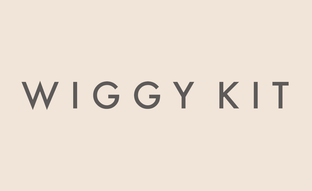 Text that says 'WIGGY KIT' on a beige background.