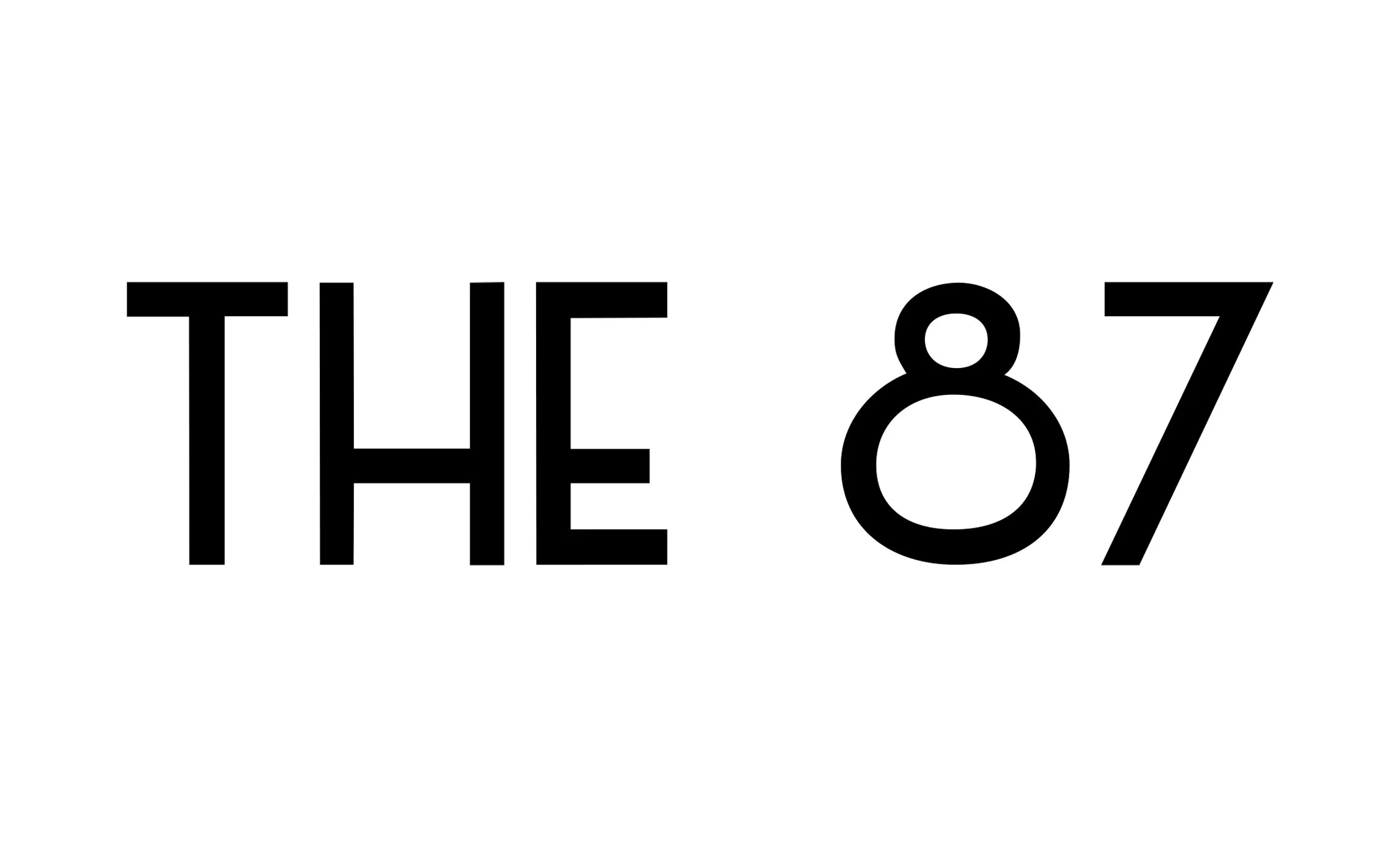 Black text on a white background displaying the words "THE 87" in large, bold letters.