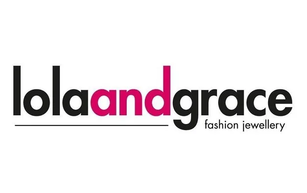 Lola and Grace logo with black and pink text, and a small description reading 'fashion jewellery'.