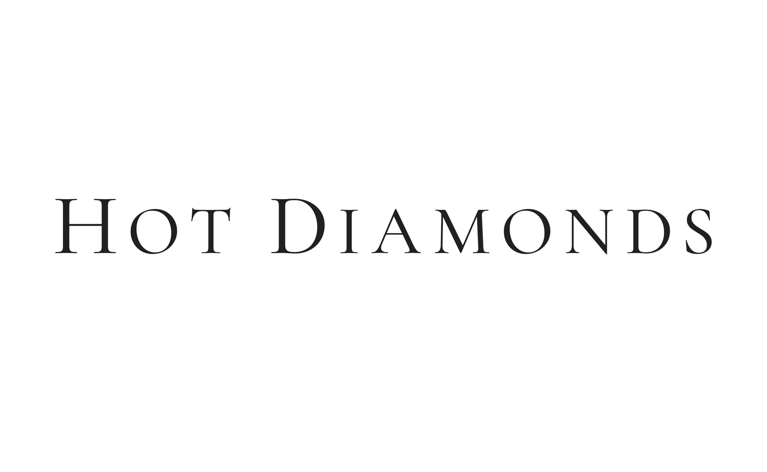 The logo for Hot Diamonds, a jewelry brand, featuring the brand name in elegant black serif font on a white background.