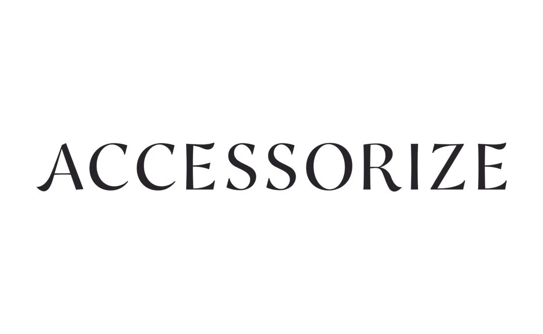 The word 'ACCESSORIZE' in black text on a white background.