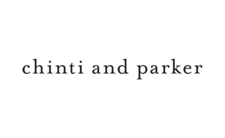 Text reading 'chinti and parker' in lowercase black font on a white background.