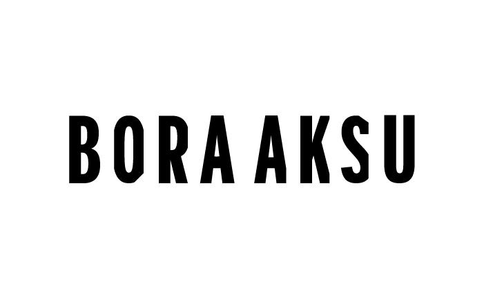 Black text on white background spelling 'BORA AKSU' in bold uppercase letters.