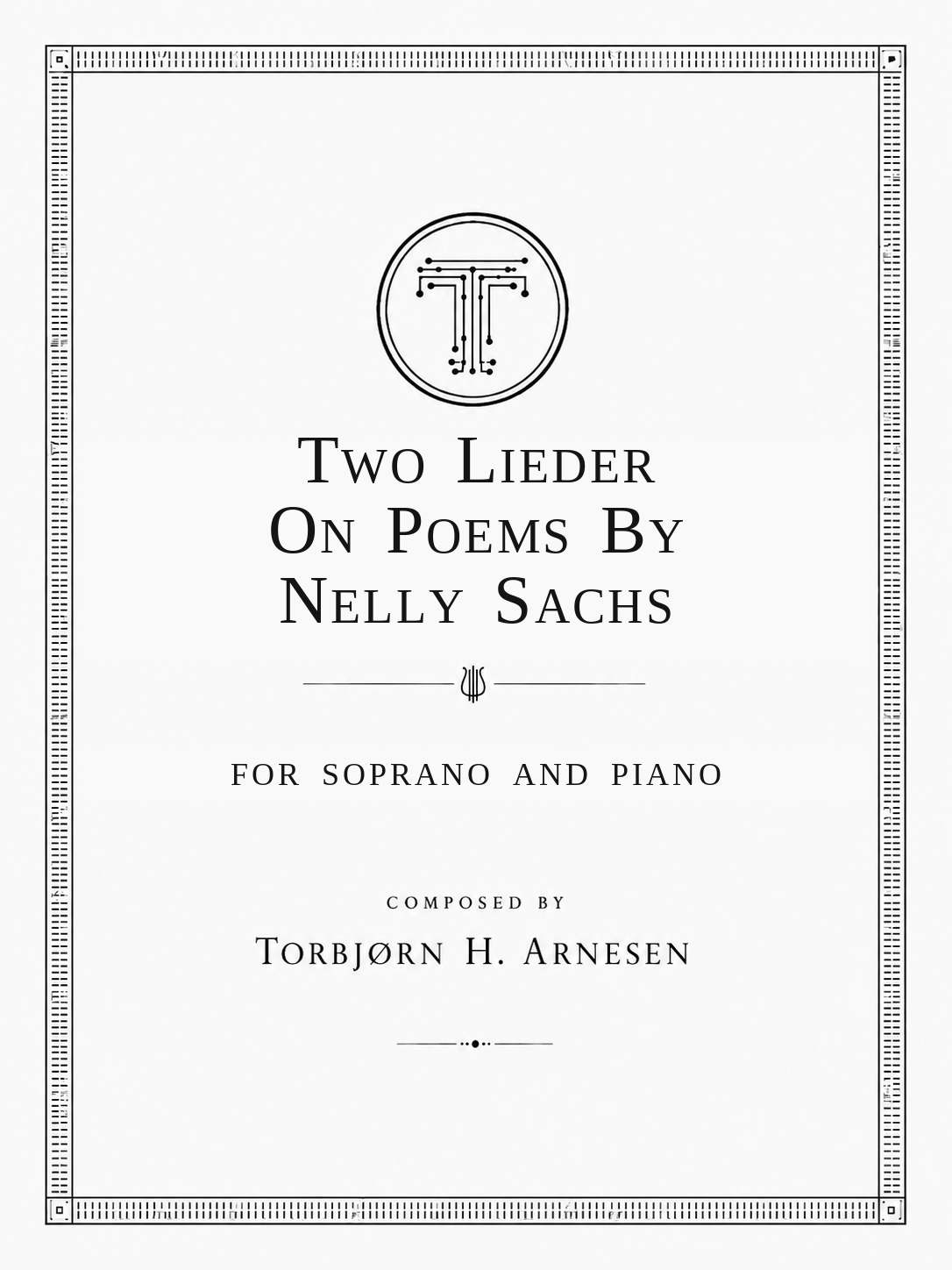 Two lieder on poems by Nelly Sachs - (Nacht der Näcte & Job) - for Soprano, Piano - 2018 - 6 min (3,3)