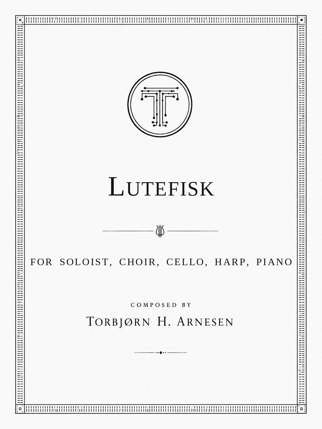 Lutefisk - Resitativ and song for soloist, choir, cello, harp, piano - 2020 - 8min