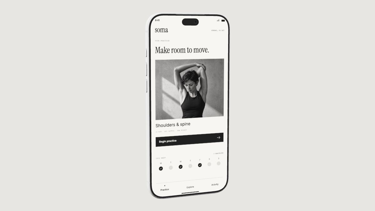 Soma website on a real iPhone in Loey Studio