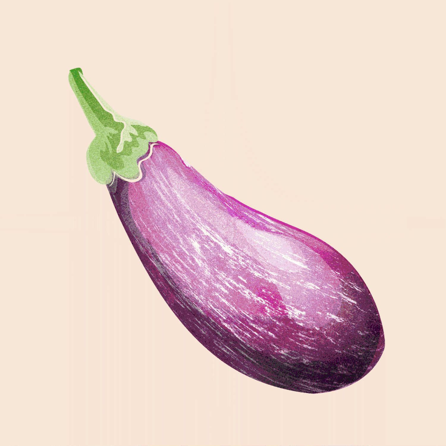 Digital illustrations of fruit and vegetables + logo design Spilled Milk on a light background.