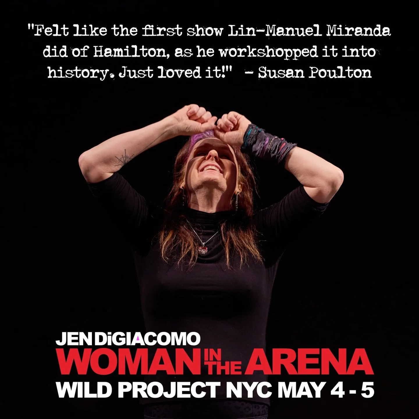What an extraordinary experience performing my one-woman show, Woman in the Arena, in NYC for the very first time on March 23. A sold-out theatre filled with so many people I know from so many stages of my life. Friends who flew in just to see me per