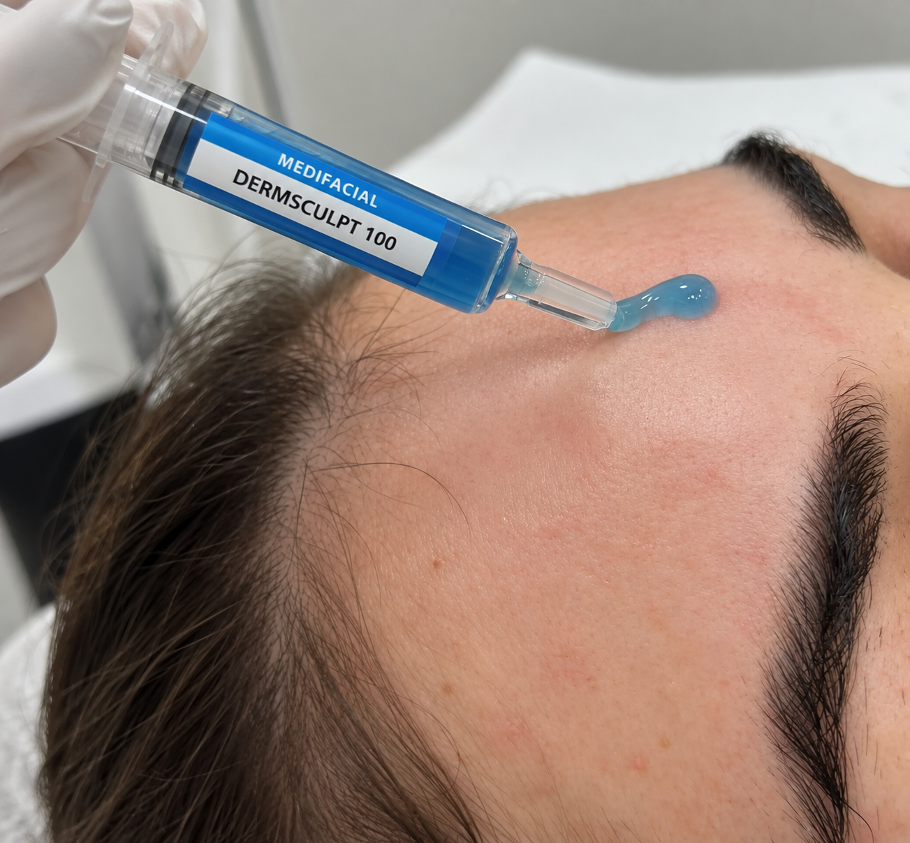 Close up of skin GHKCU  Precision needling to stimulate collagen and restore skin structure