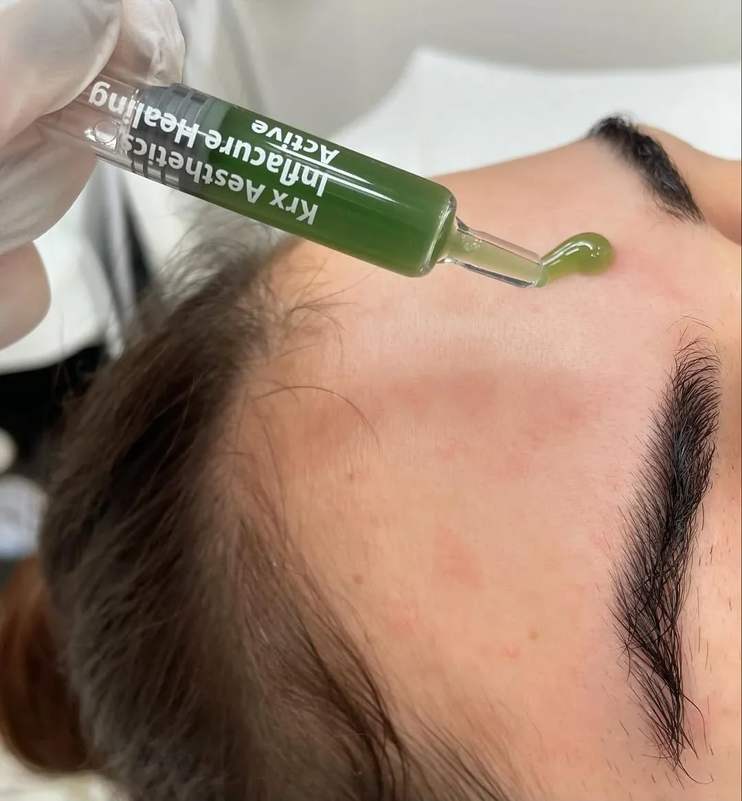 Girl getting the treatment on her face