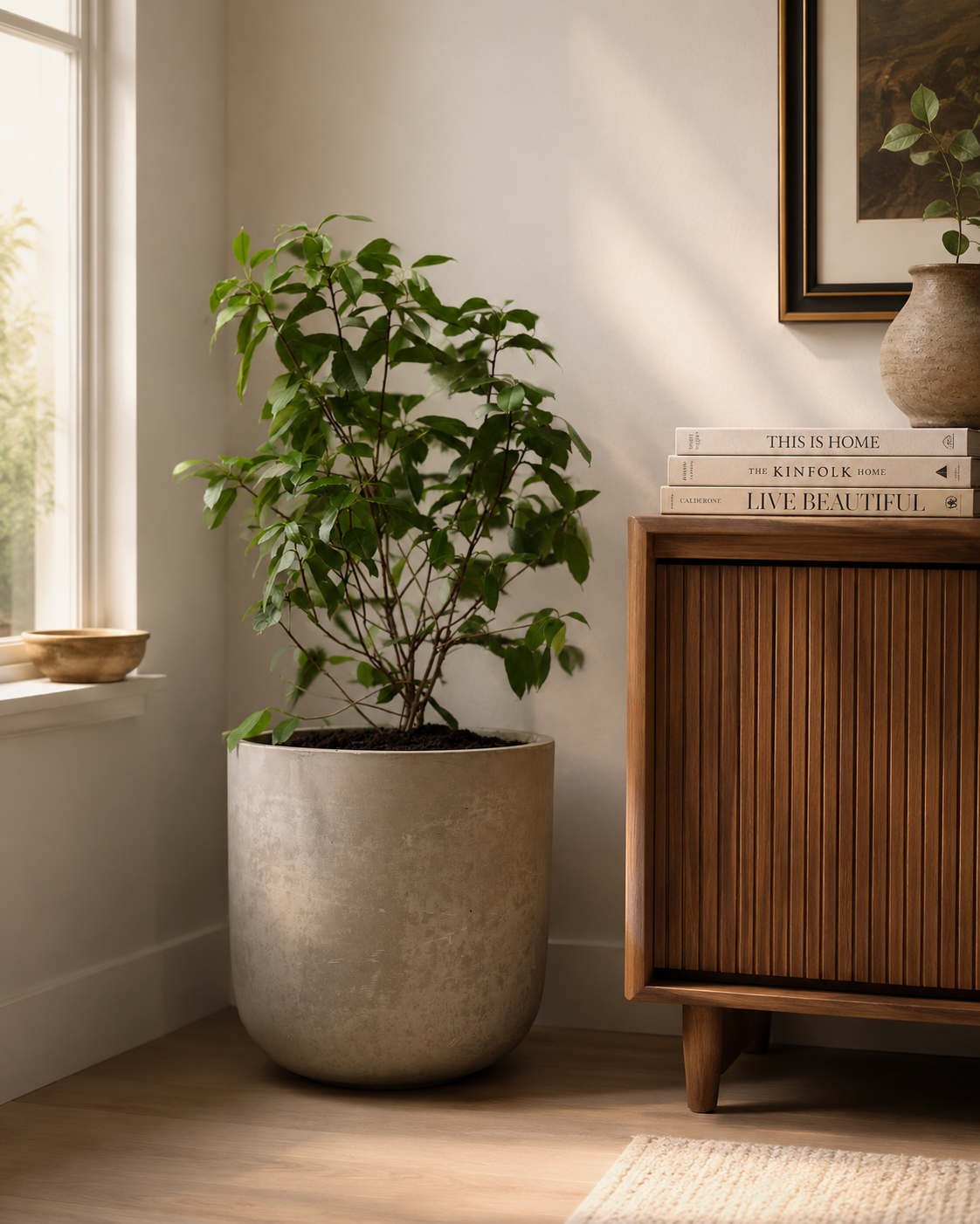 A memorial tree inside a home
