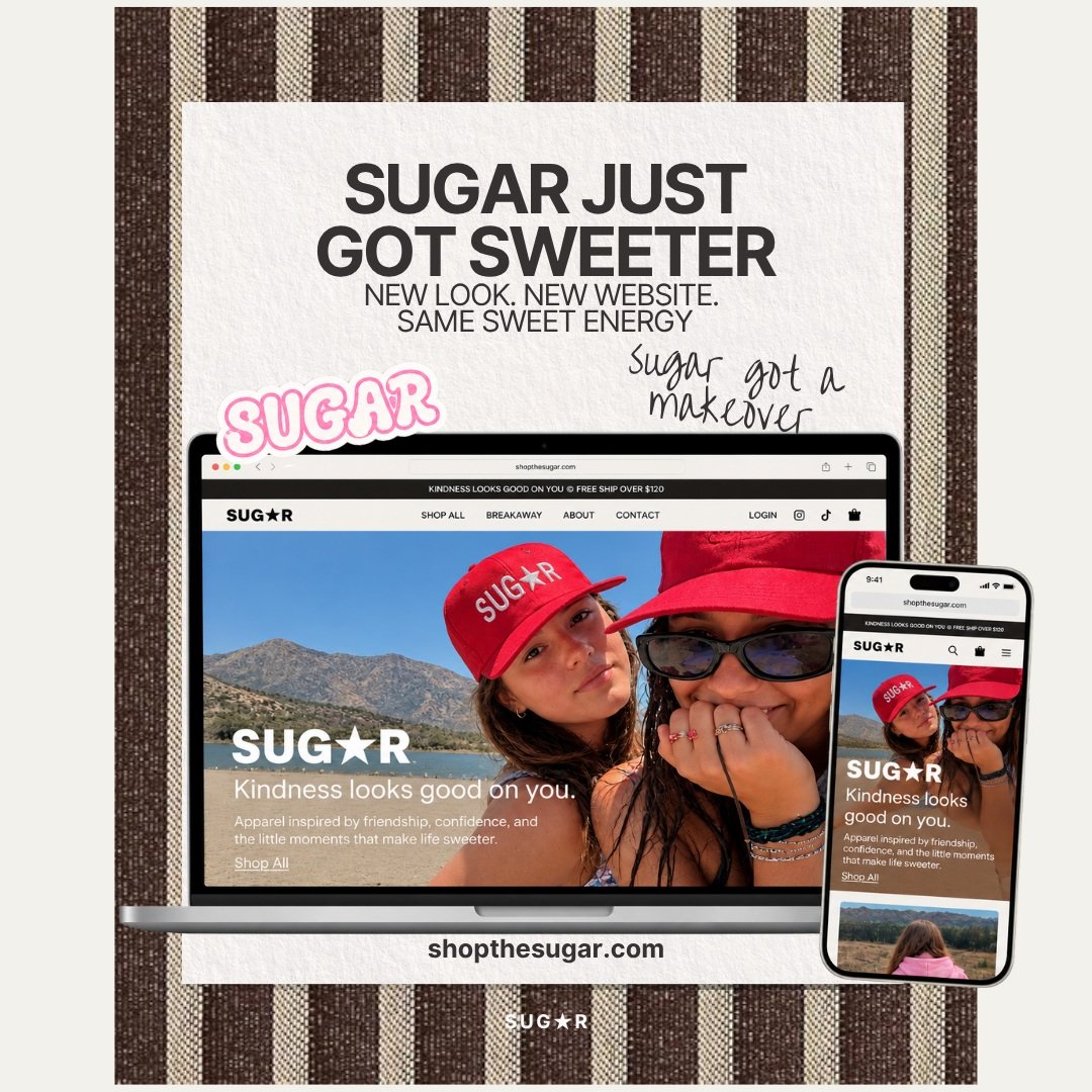 SUGAR JUST GOT SWEETER. ★

A fresh look, a new website, and plenty of good energy.

We've been working behind the scenes to make your Sugar experience even sweeter, and we can't wait for you to see it.

To celebrate, we're giving the **first 50 order