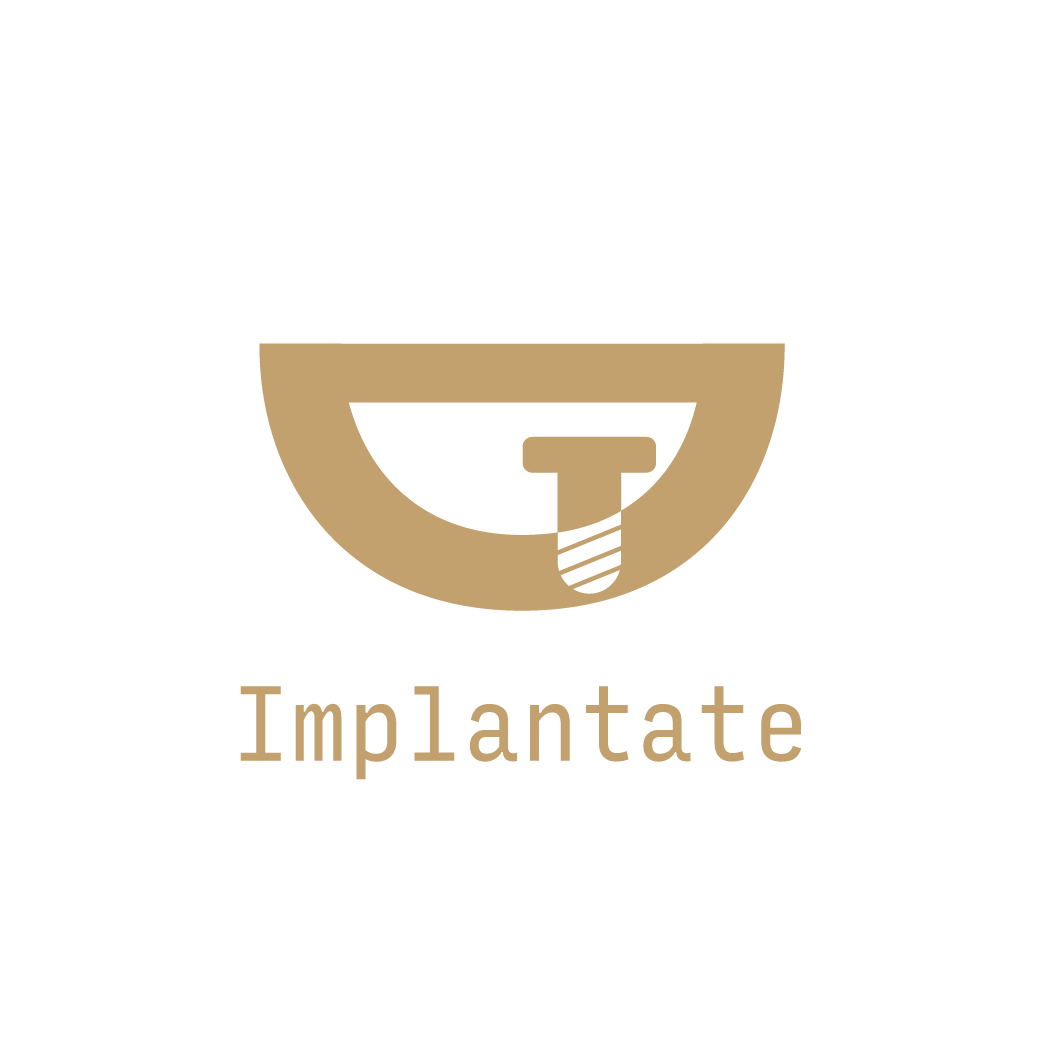 Logo mit einem stilisierten Zahn und der Aufschrift 'Implantate' darunter.