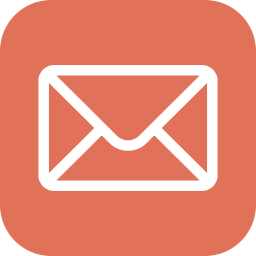 Icon of a white envelope on an orange background.