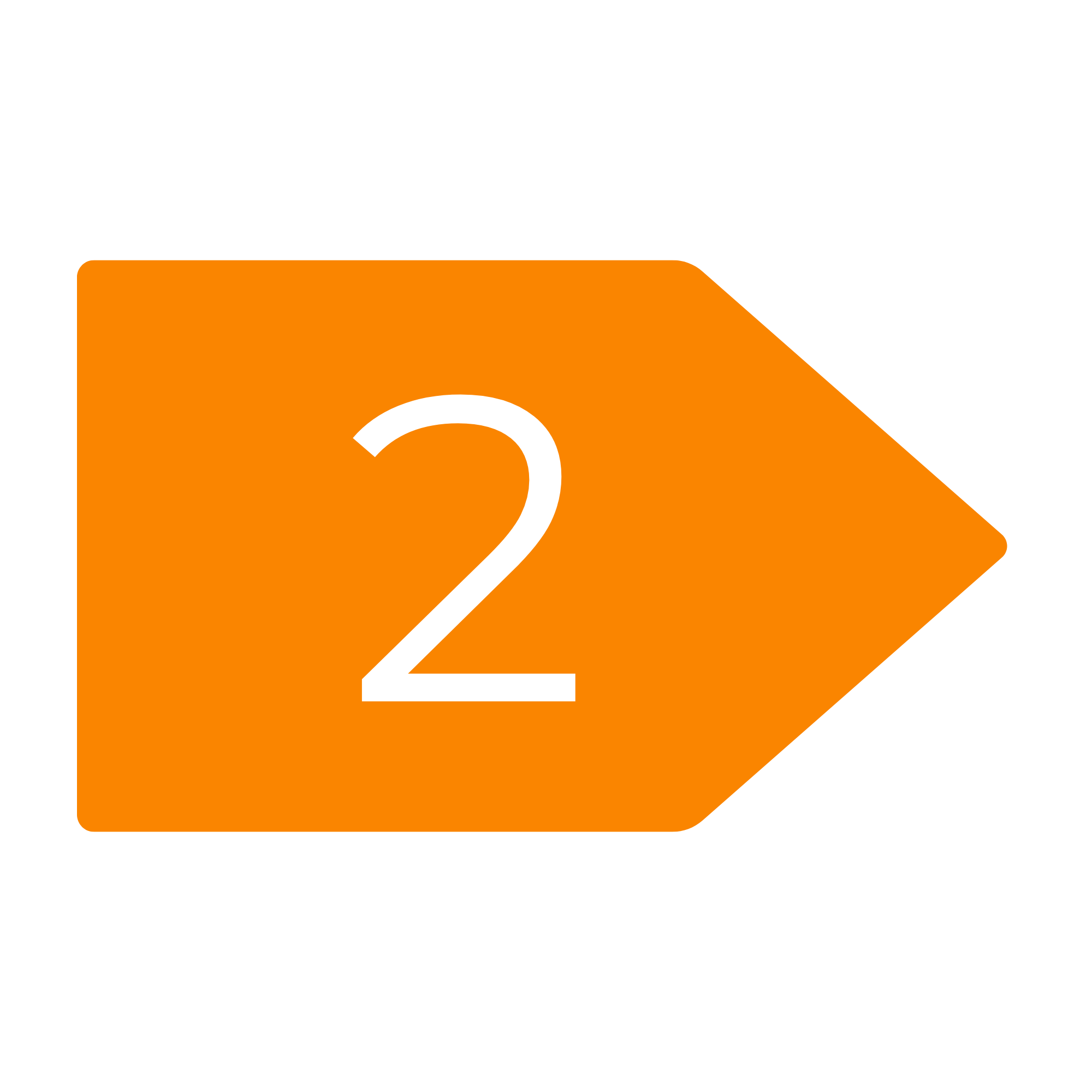 Colorful logo with an orange and black arrow pointing to the right and the number 2 in white.