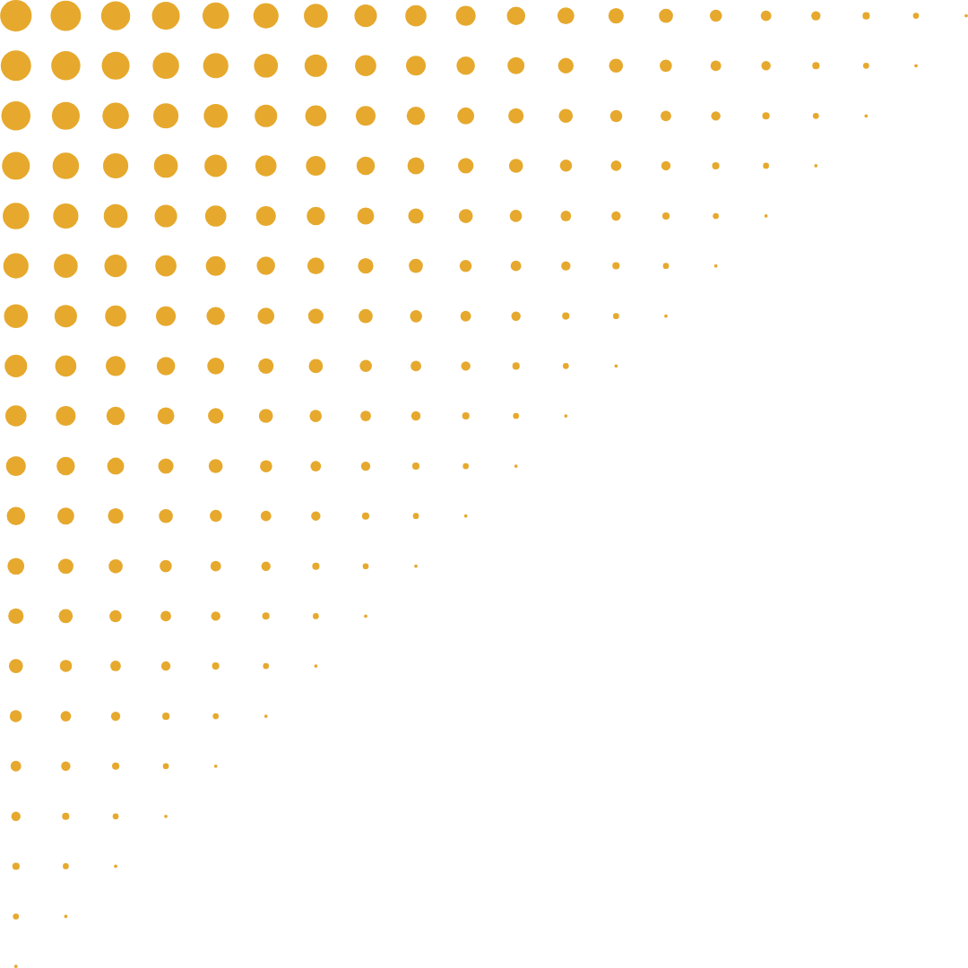 A pattern of gold dots decreasing in size from top left to bottom right on a black background.
