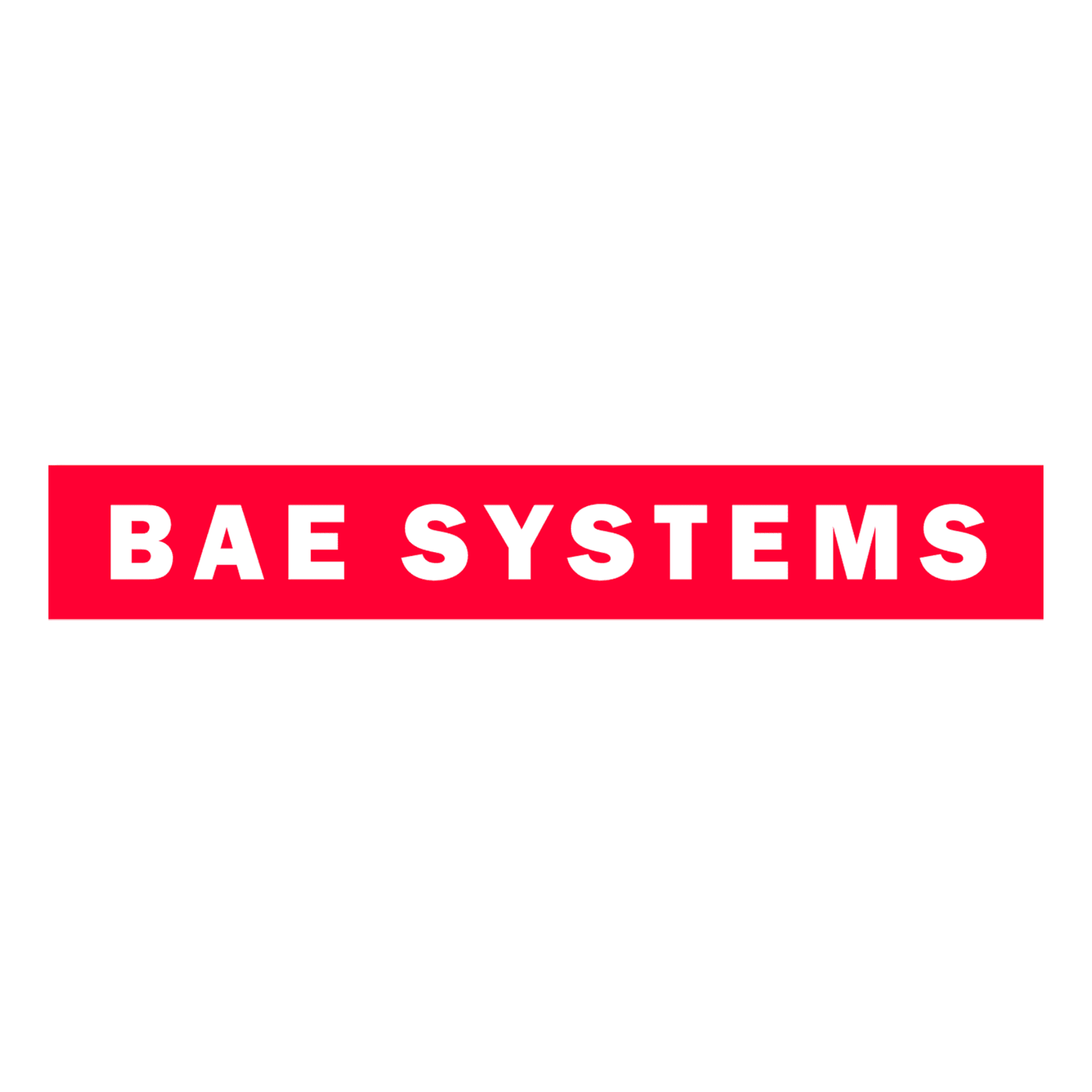 The image features the Baesystems logo with a black background, and a red rectangular label at the bottom with the words 'BAE SYSTEMS' in black.