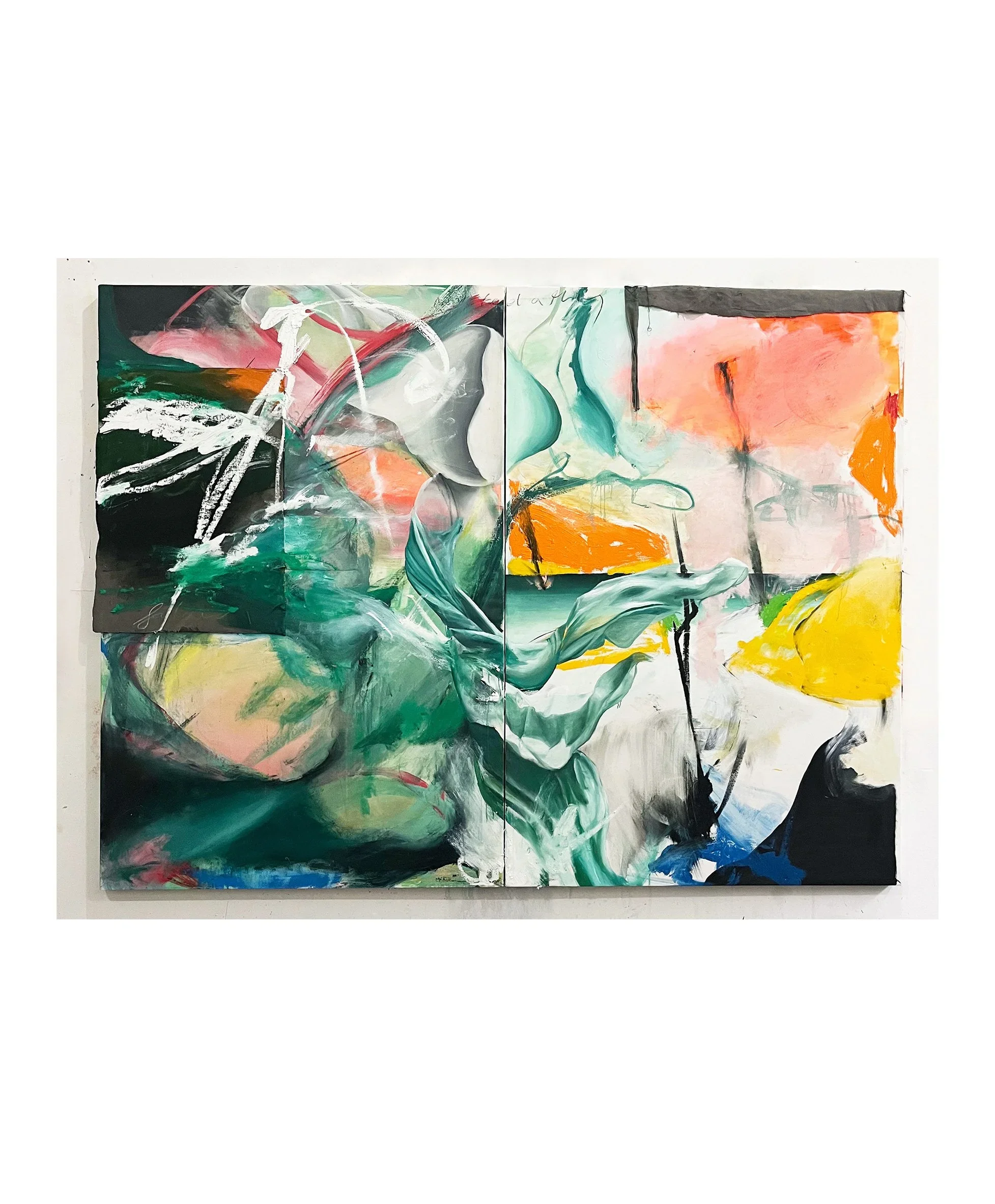 Can’t Untie That Knot, 2024, 203 cm X 152 cm, Oil, Acrylic And Cotton On Canvas, 2024.