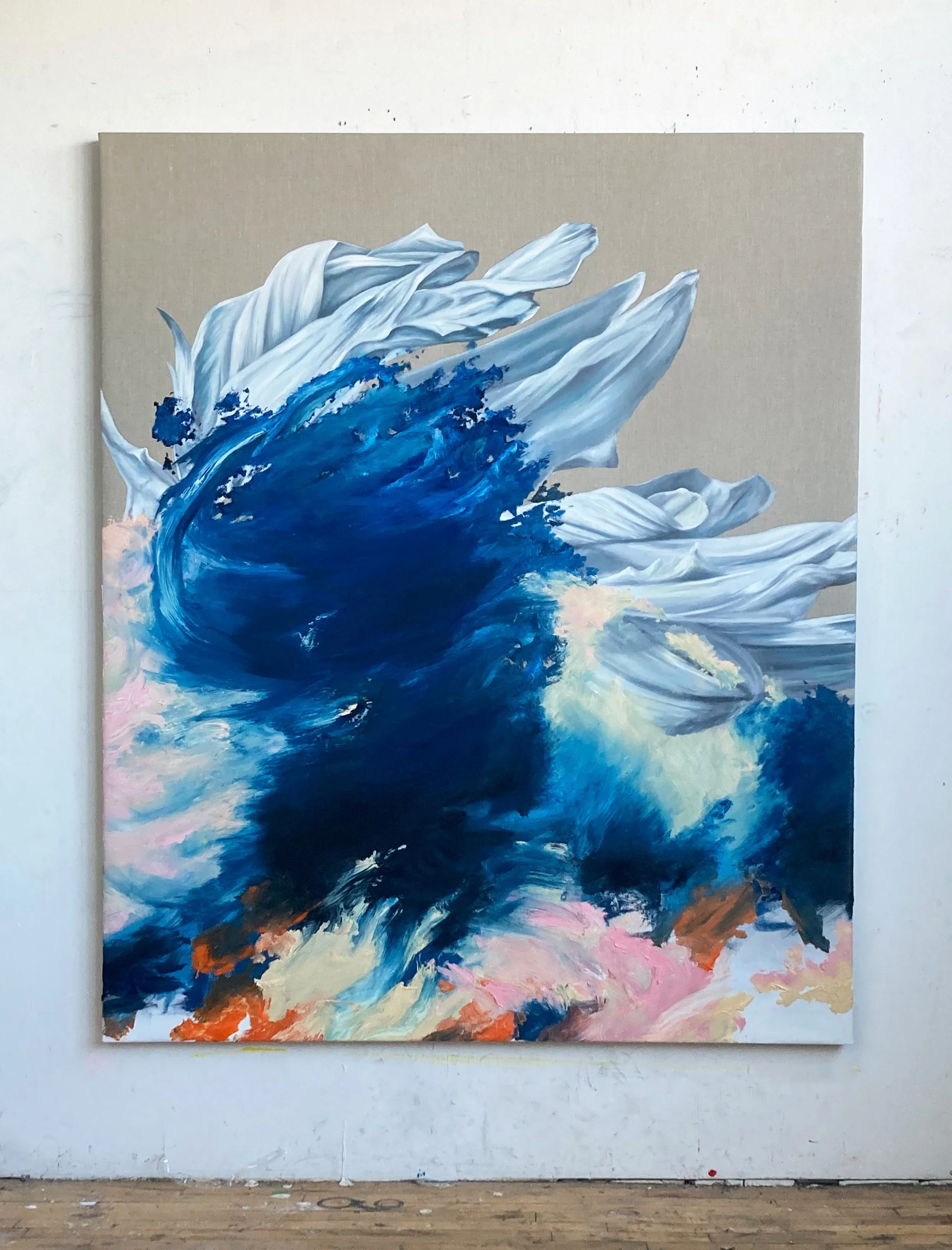 There are 10,000 things I want to Tell you, 152 in x 183 cm in, Oil on Linen, 2023.