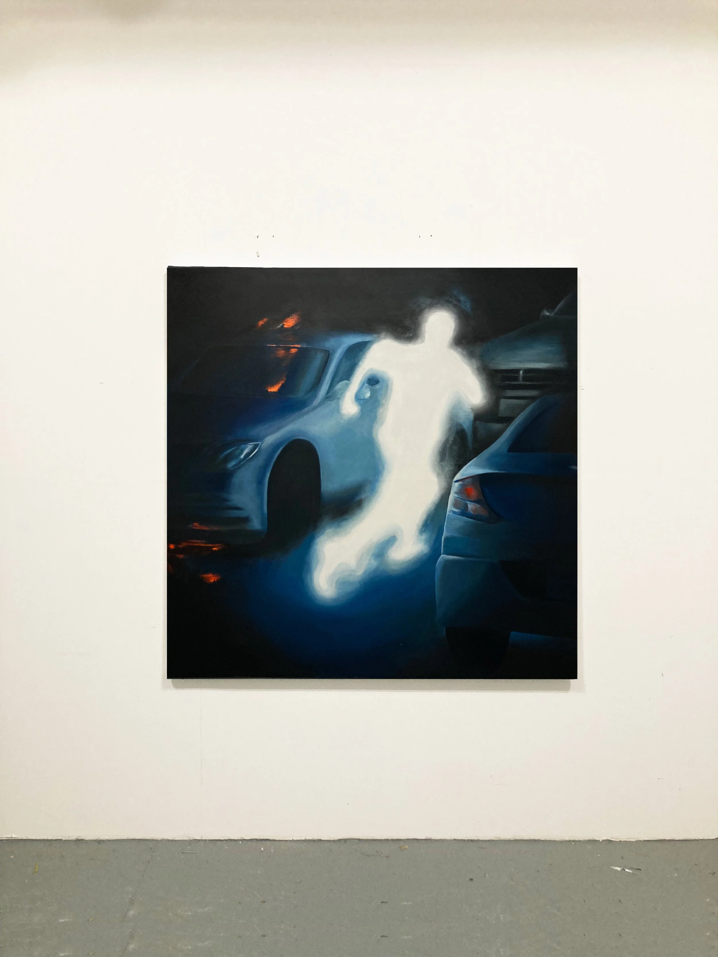 By u I mean me, 120 cm x 120 cm, oil and acrylic on canvas, 2023.