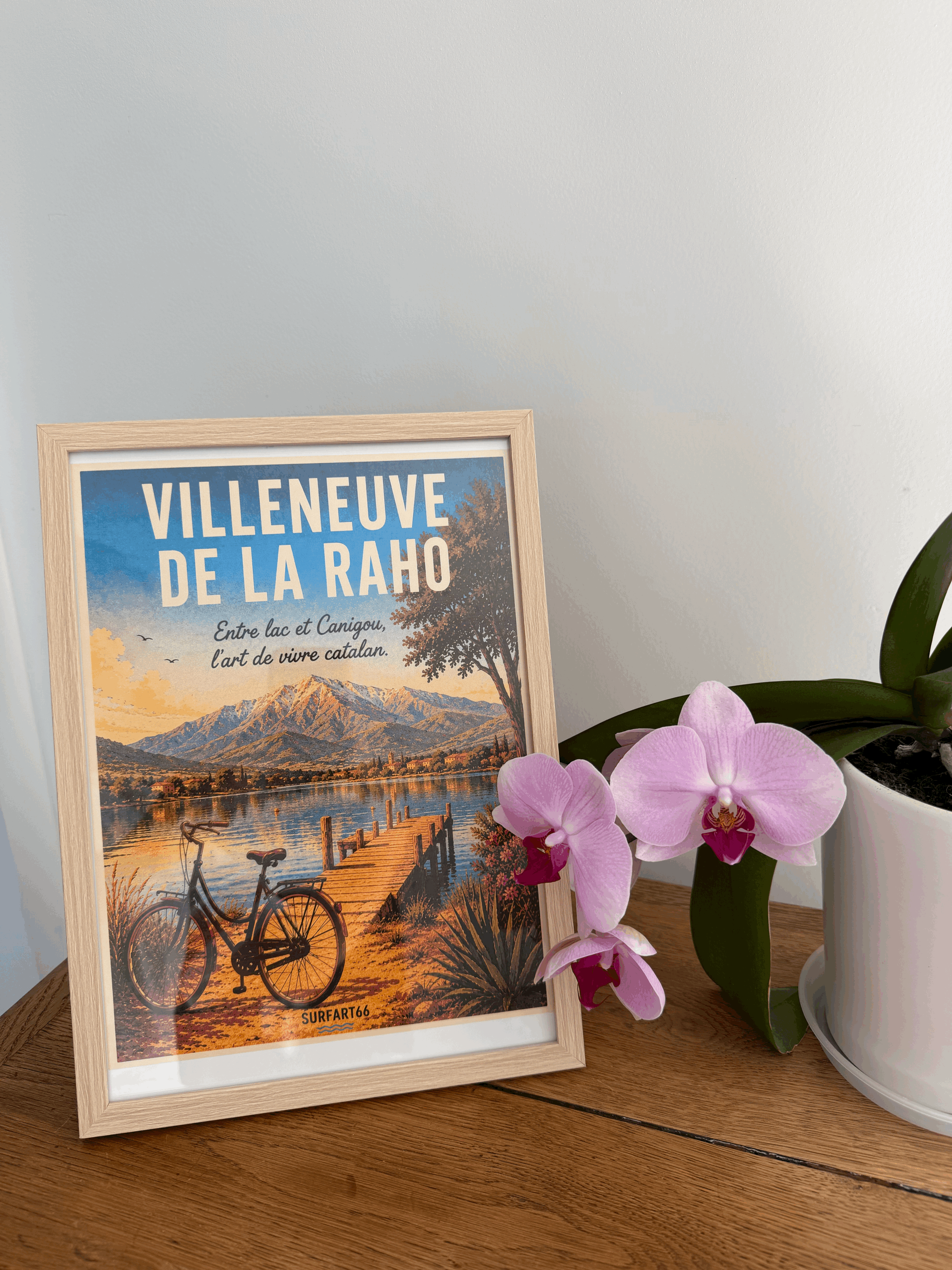 Affiche vintage Villeneuve-de-la-Raho Surfart66