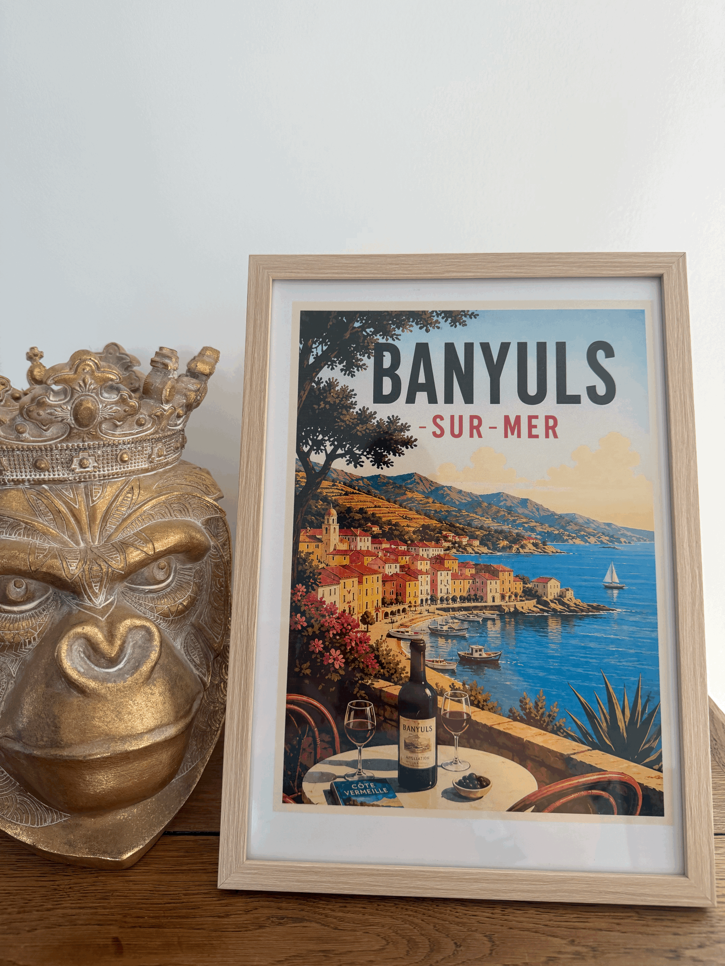 Affiche vintage Banyuls-sur-Mer Surfart66