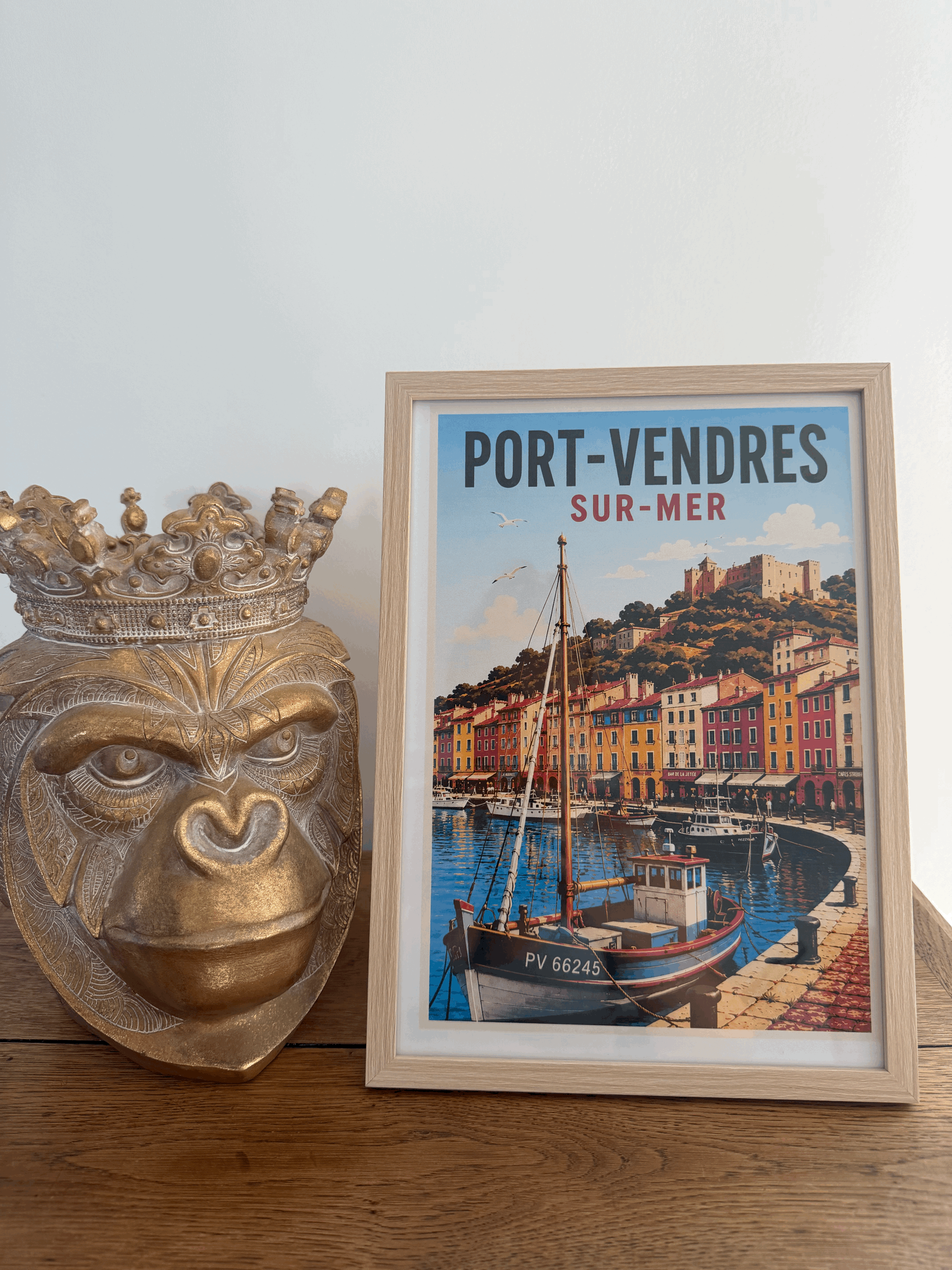 Affiche vintage Port-vendres Surfart66